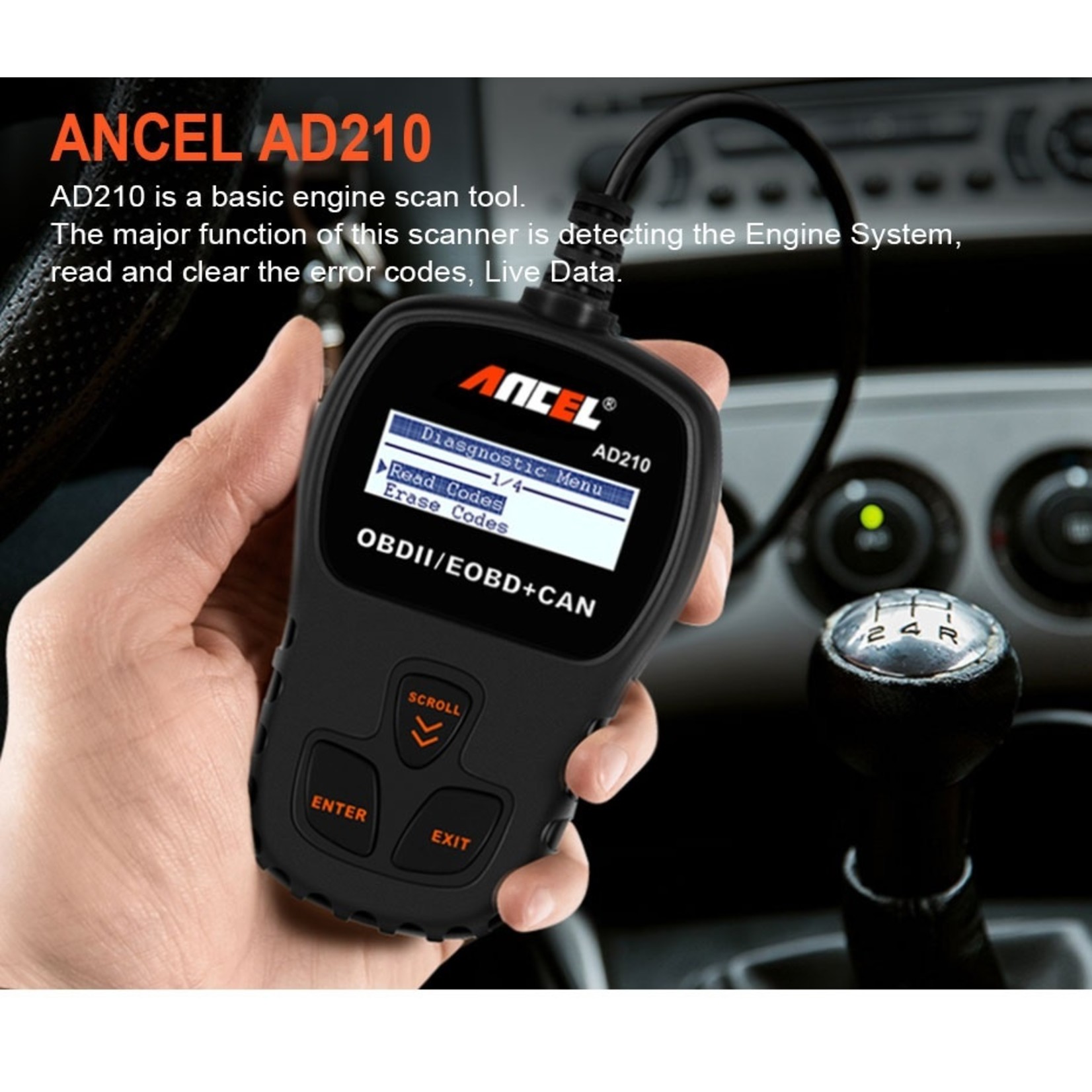 Ancel AD210 OBD2 EOBD CAN Handscanner