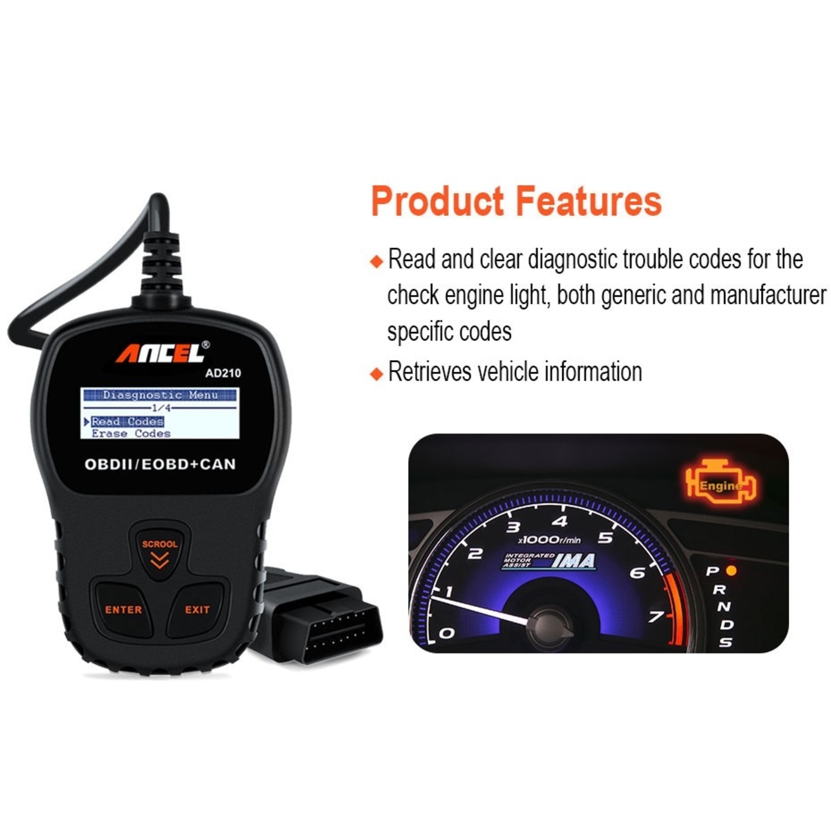 Ancel Ancel AD210 OBD II Scanner – Auto Diagnoseapparaat