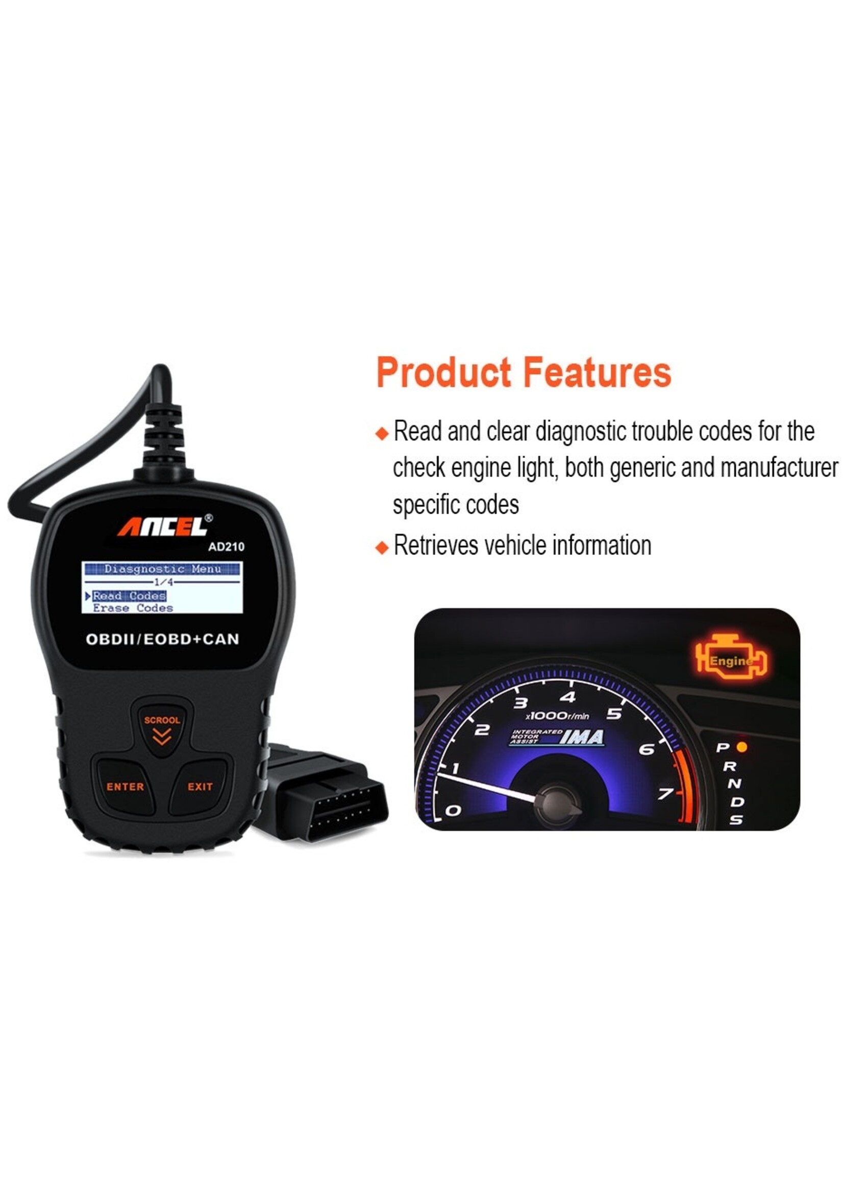 Ancel Ancel AD210 OBD II Scanner – Auto Diagnoseapparaat