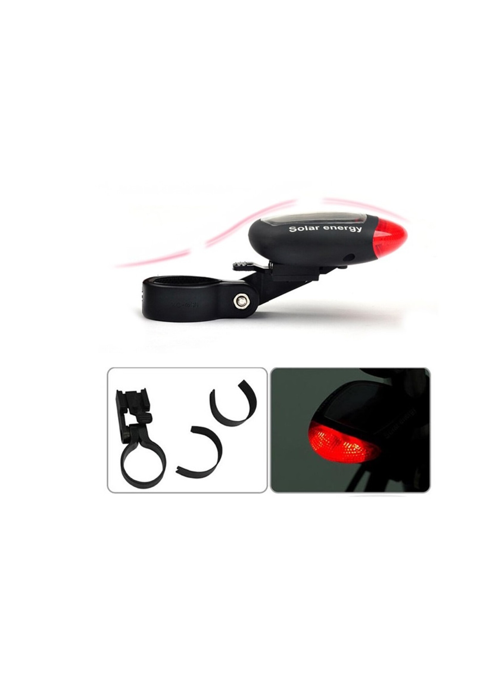 Solar LED Fietslamp - Achterlamp