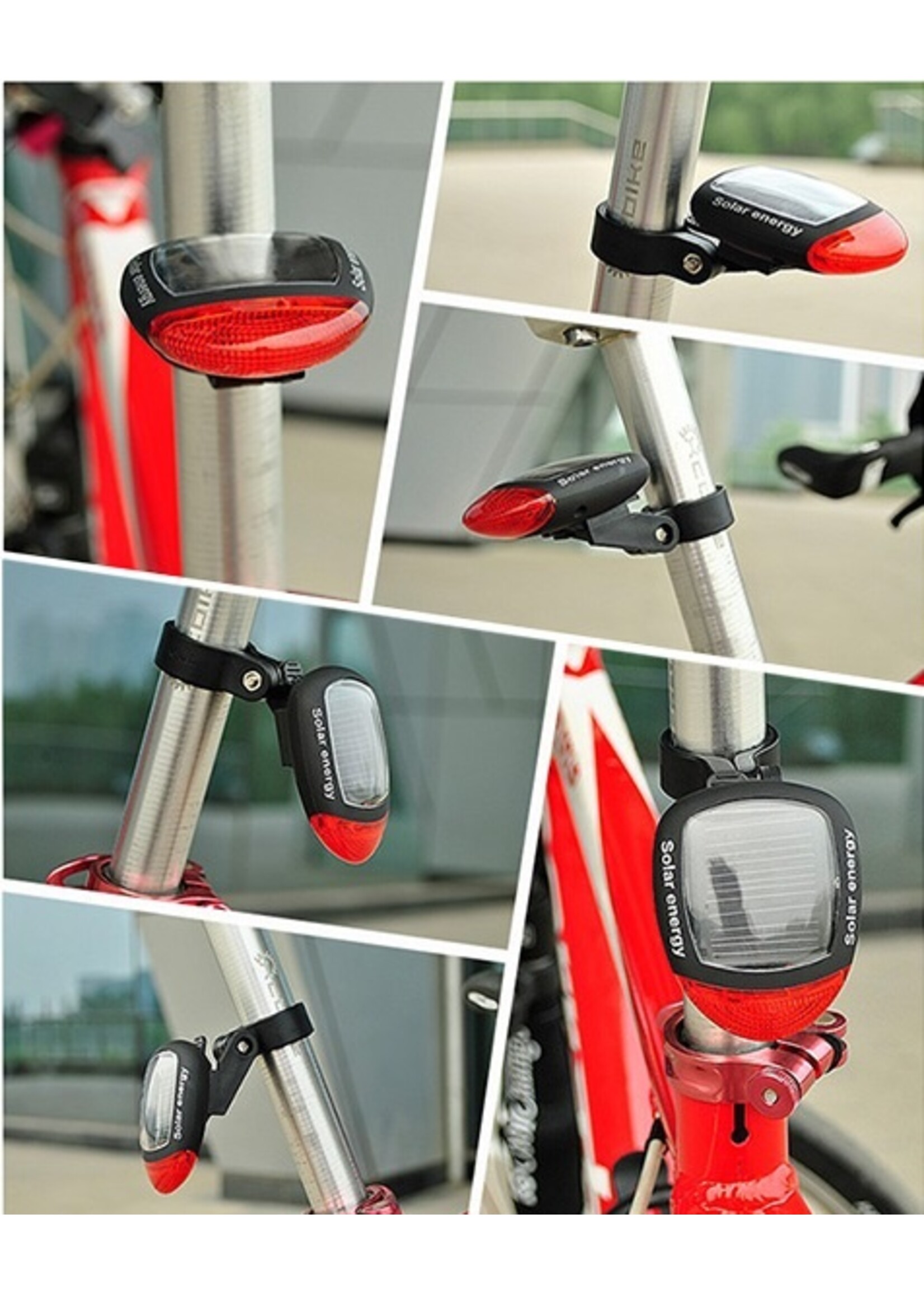 Solar LED Fietslamp - Achterlamp