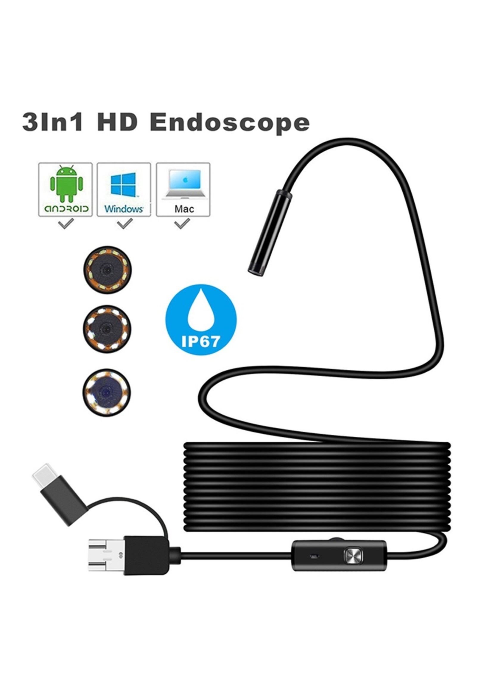 3 in 1 Type C Endoscoop Android