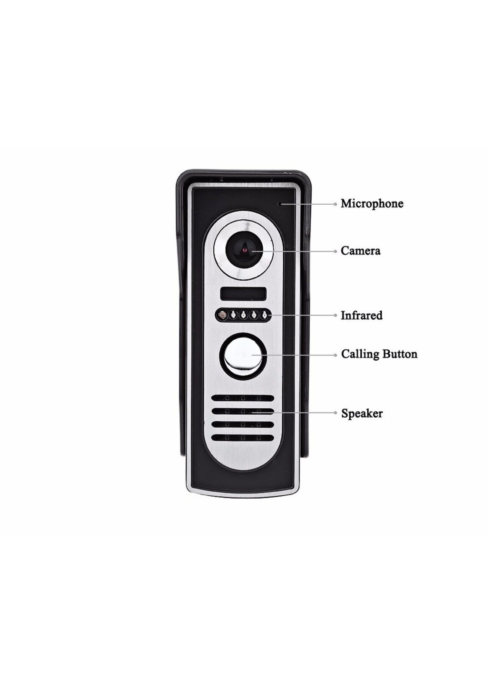 Deurbel met 7 inch scherm - Intercom met draad Deurintercom - 7 inch kleurenmonitor