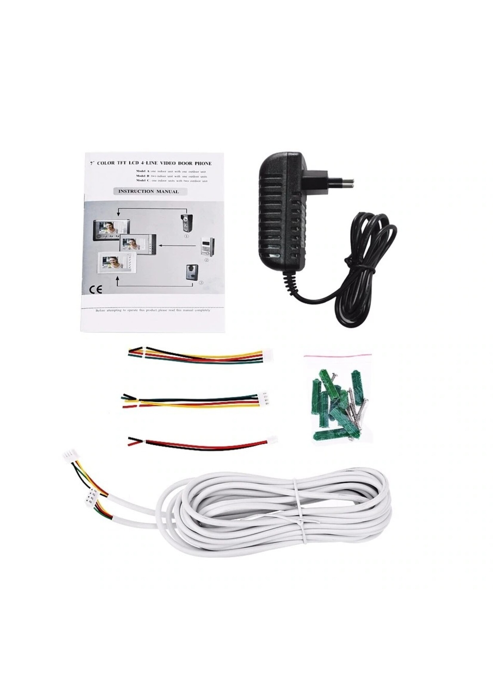 Deurbel met 7 inch scherm - Intercom met draad Deurintercom - 7 inch kleurenmonitor