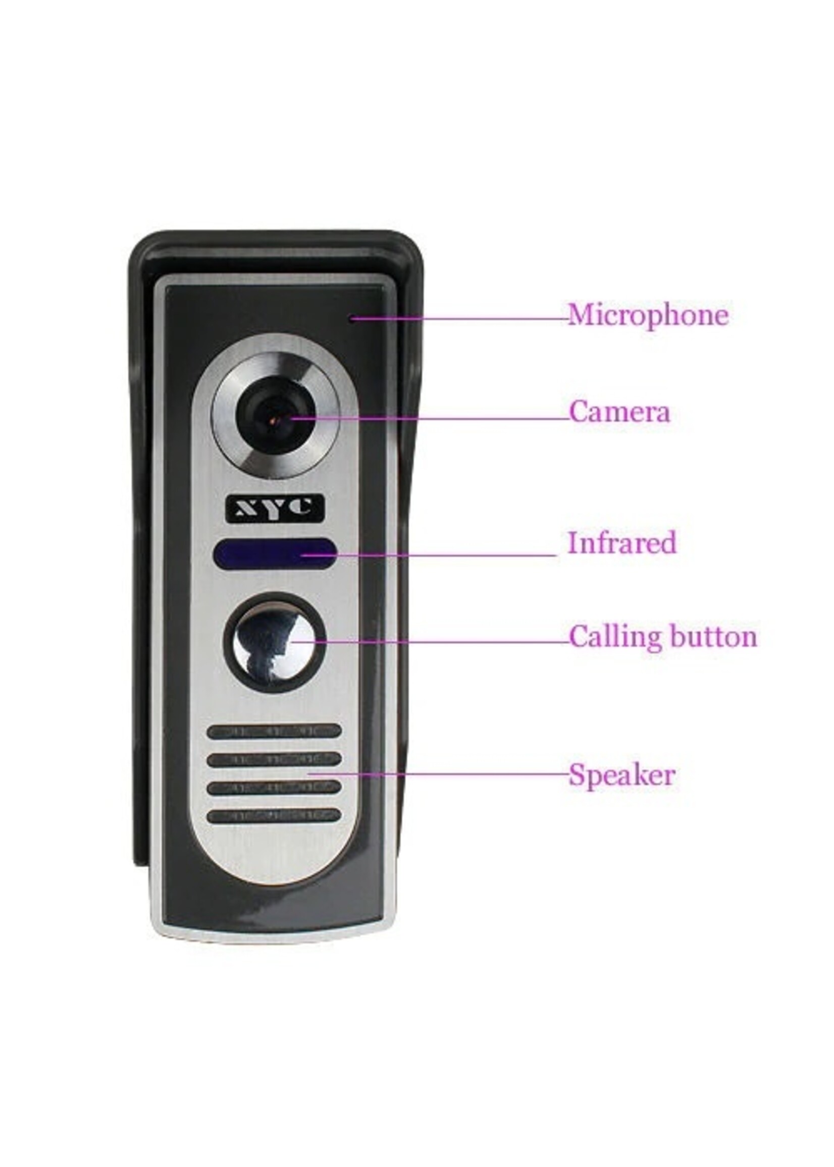 Deurbel met 7 inch scherm - Intercom met draad Deurintercom - 7 inch kleurenmonitor