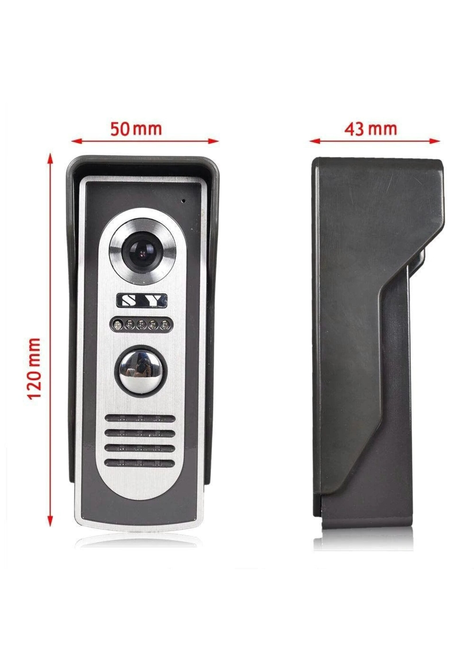 Deurbel met 7 inch scherm - Intercom met draad Deurintercom - 7 inch kleurenmonitor