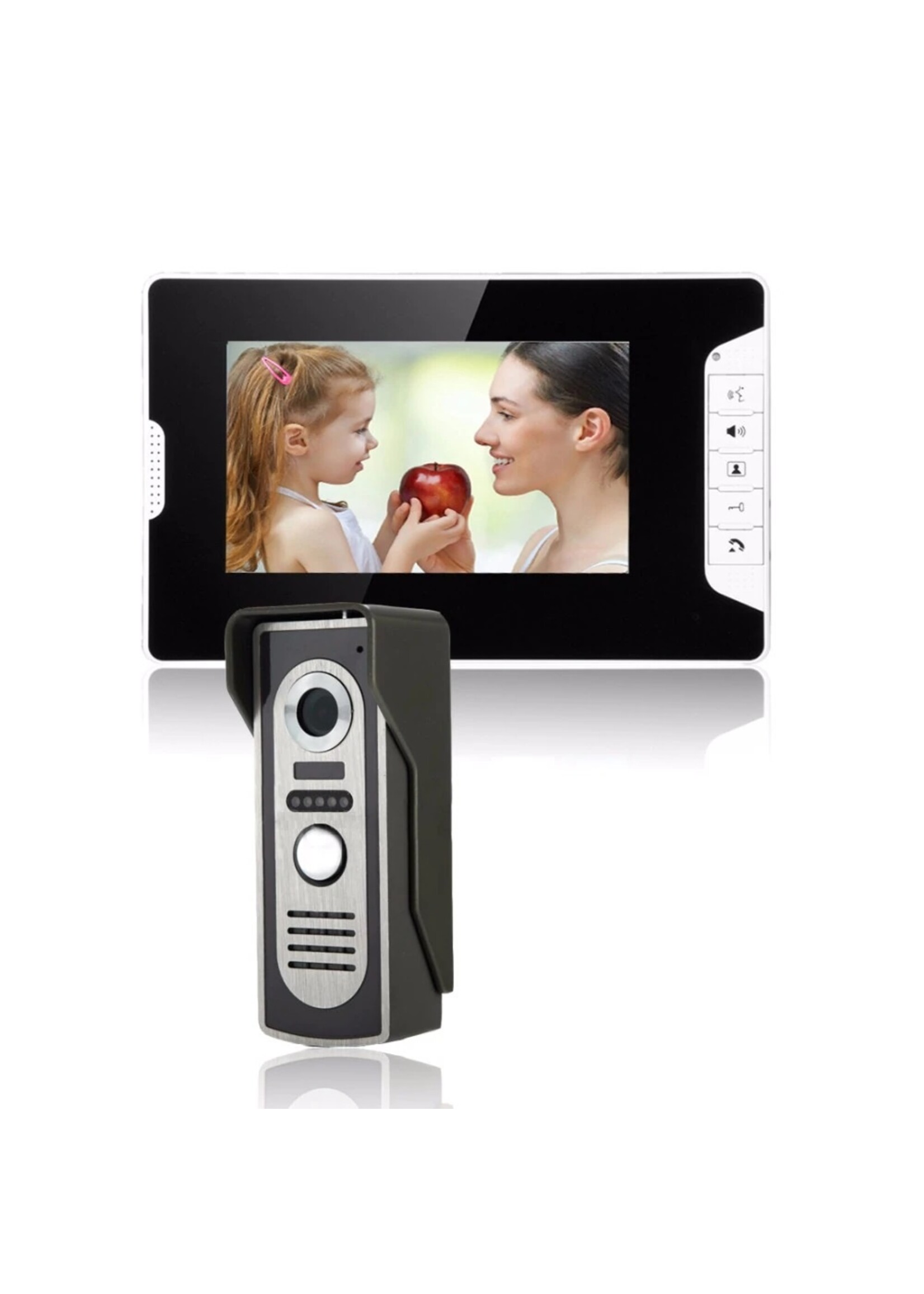 Deurbel met 7 inch scherm - Intercom met draad Deurintercom - 7 inch kleurenmonitor