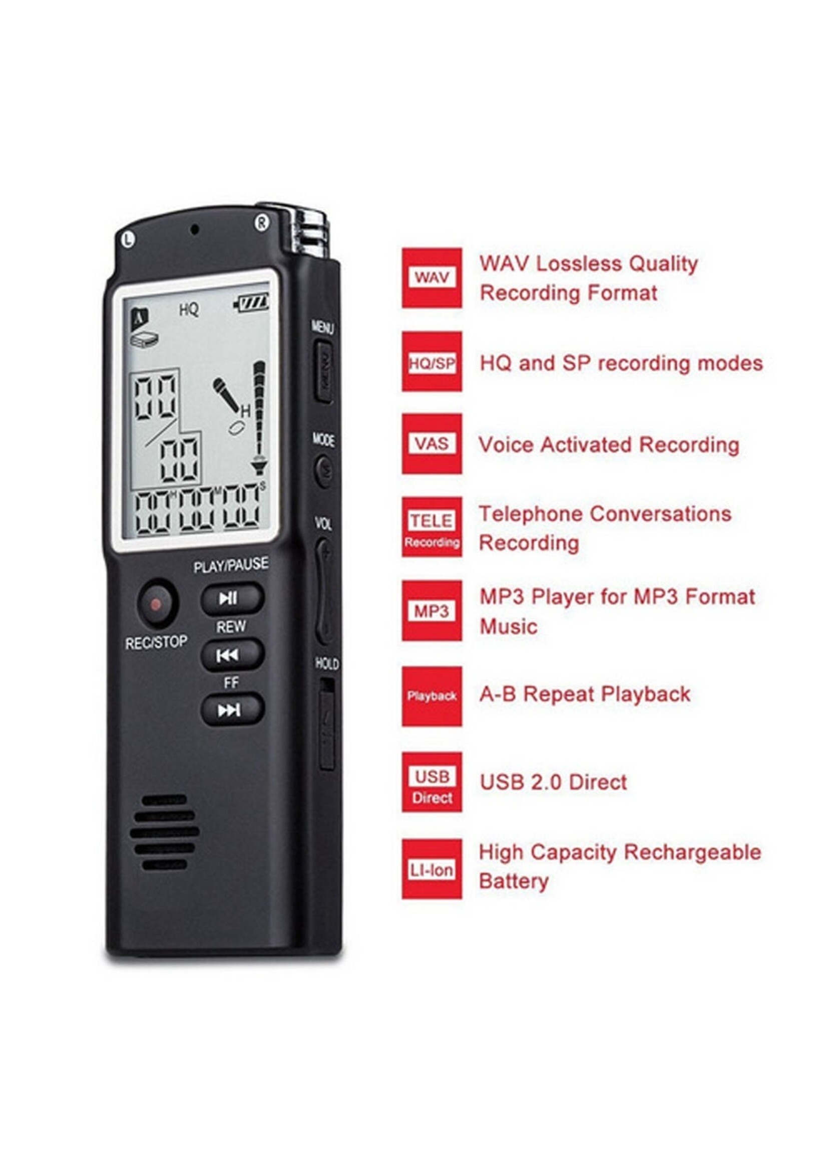 Premium Digitale Recorder - Premium Voice Recorder - Multifunctionele Voice Recorder