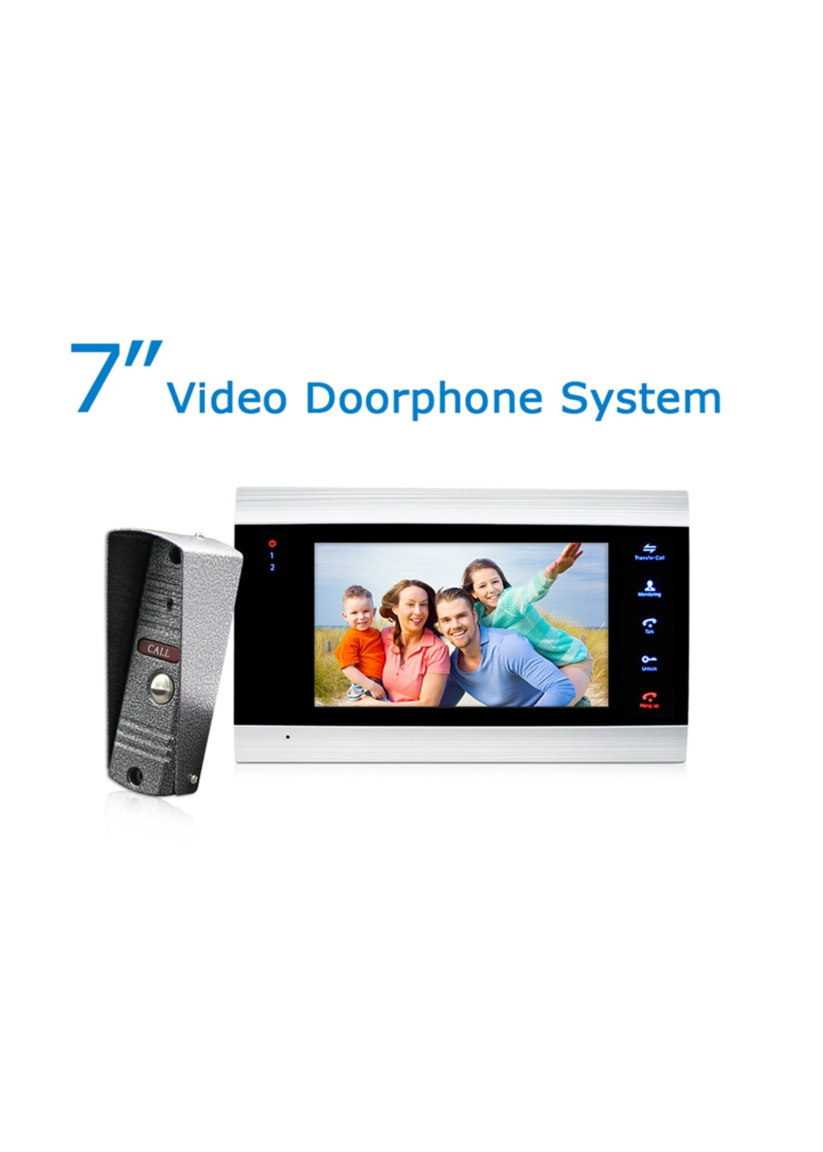 Intercom met draad Deurintercom - 7'' inch kleurenmonitor en 1200TVL video/foto camera