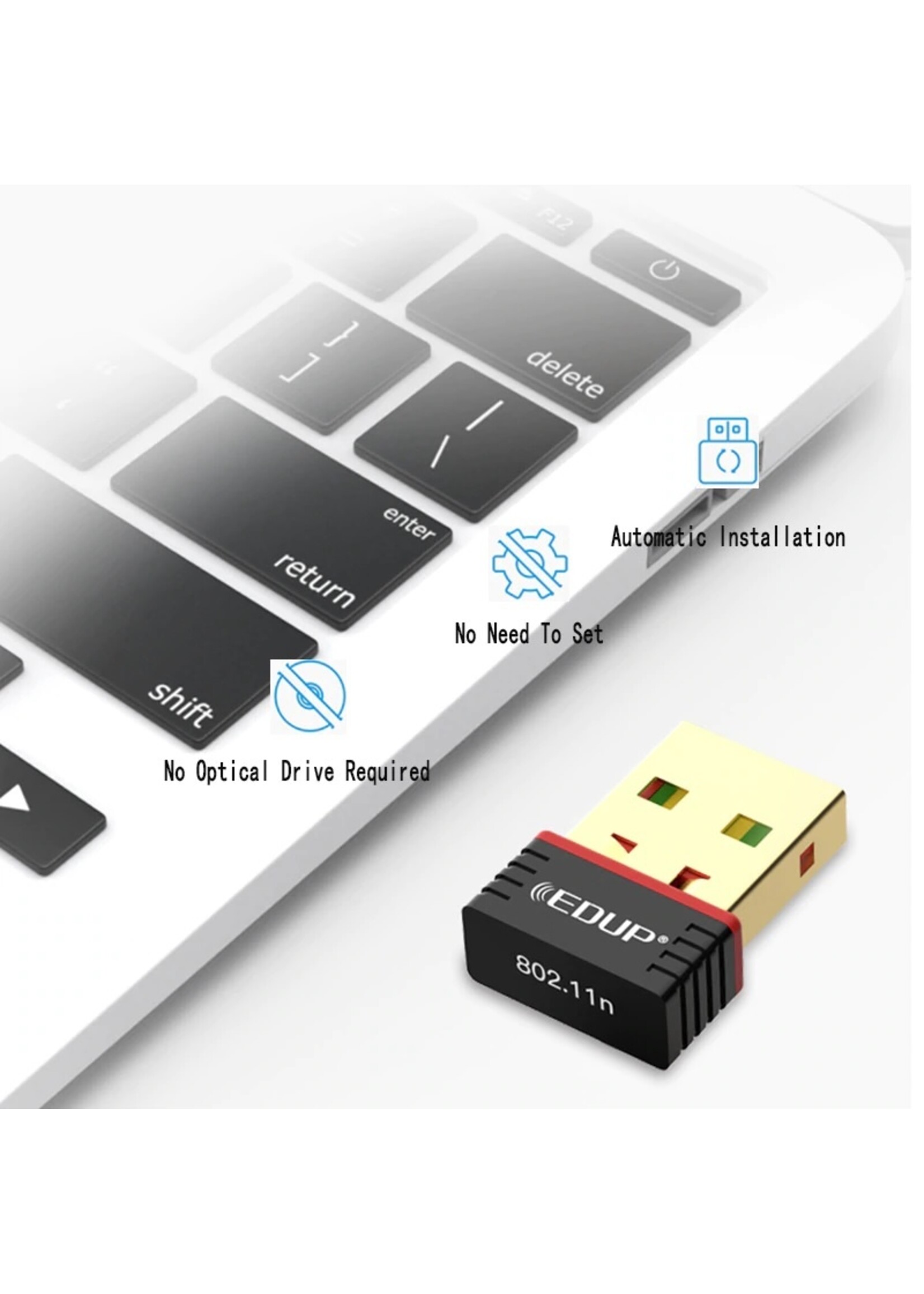 EDUP 150 Mbps WiFi Adapter – Wifi USB Adapter - netwerk adapter 802.11n / g / b LAN-adapter