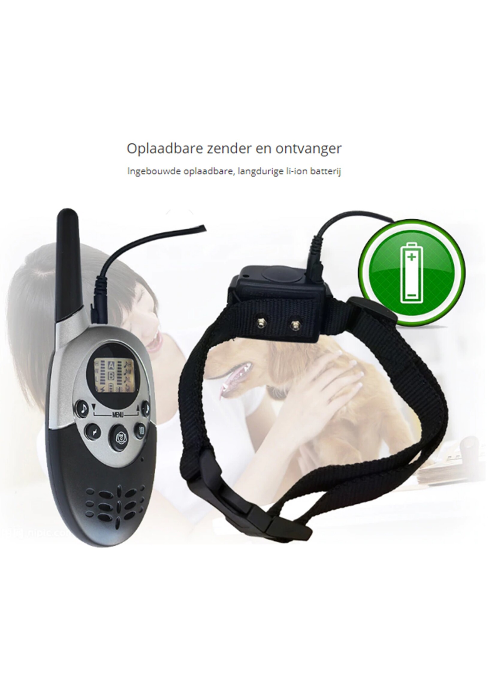 Trainingsband – trainingsband voor u hond met afstandsbediening - 100 levels - 300 meter - Halsomtrek van 42 tot 60cm – Voor 2 honden