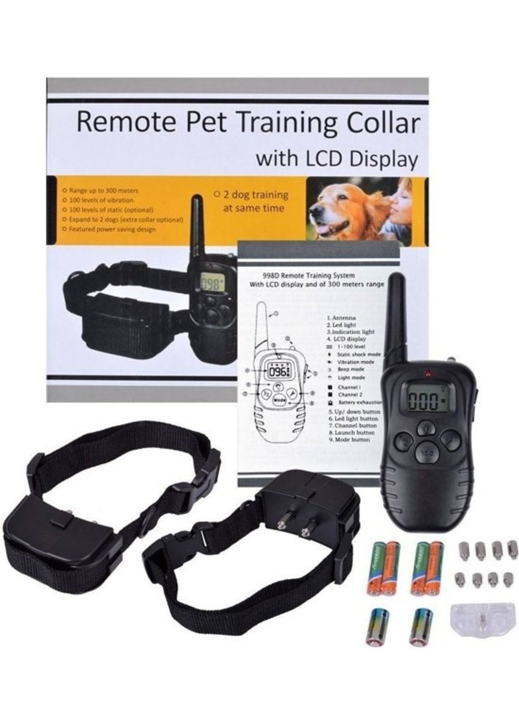 Trainingsband Trainingshalsband 100 levels voor 2 honden