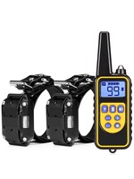 Trainingshalsband - trainingsband - teletac 300m oplaadbaar - Voor 2 honden