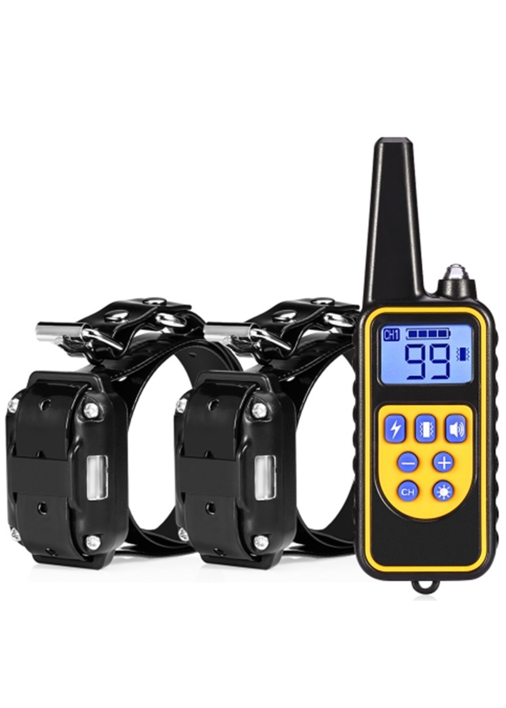 Trainingshalsband - trainingsband - teletac 300m oplaadbaar - Voor 2 honden