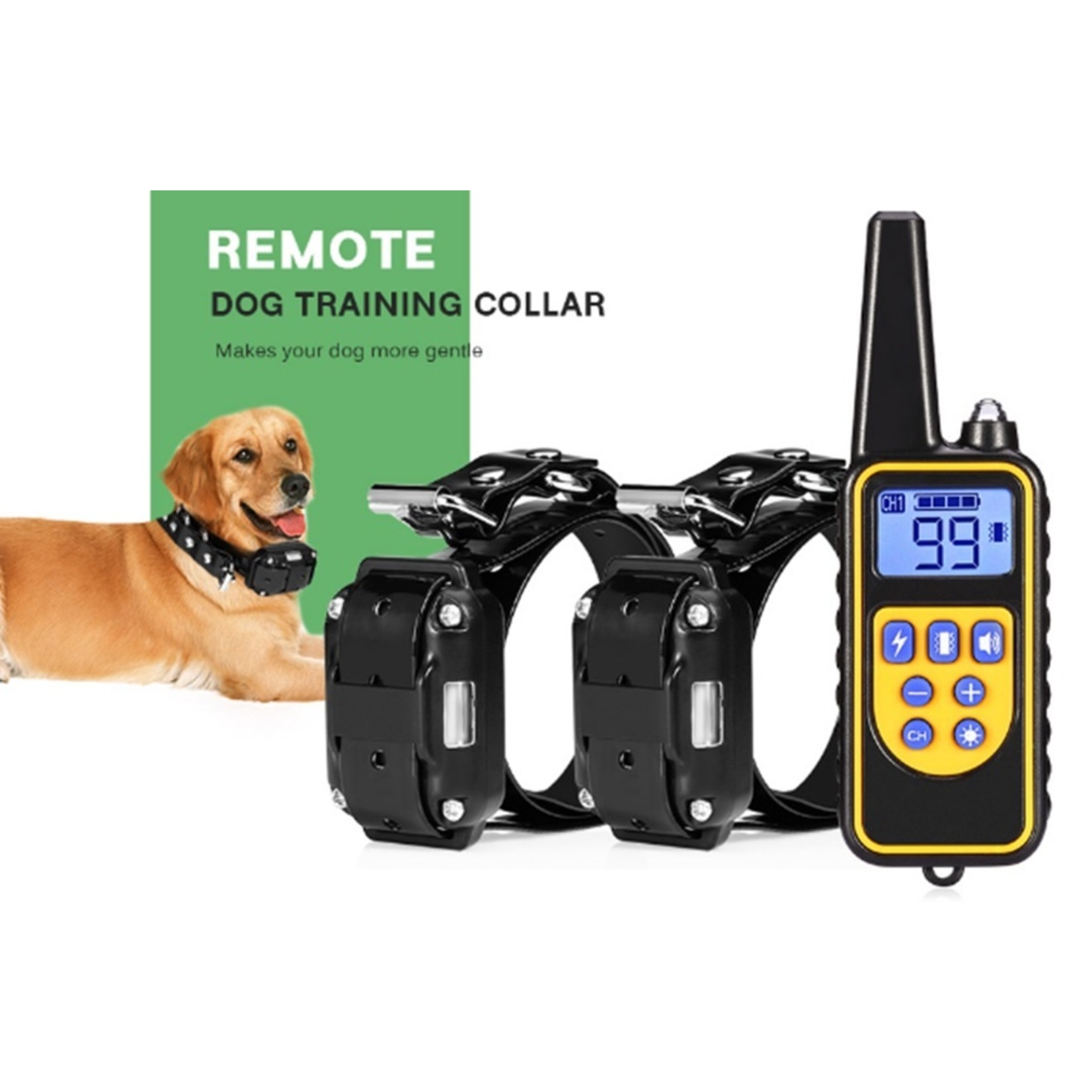 Trainingshalsband - trainingsband - teletac 800m oplaadbaar - Voor 2 honden