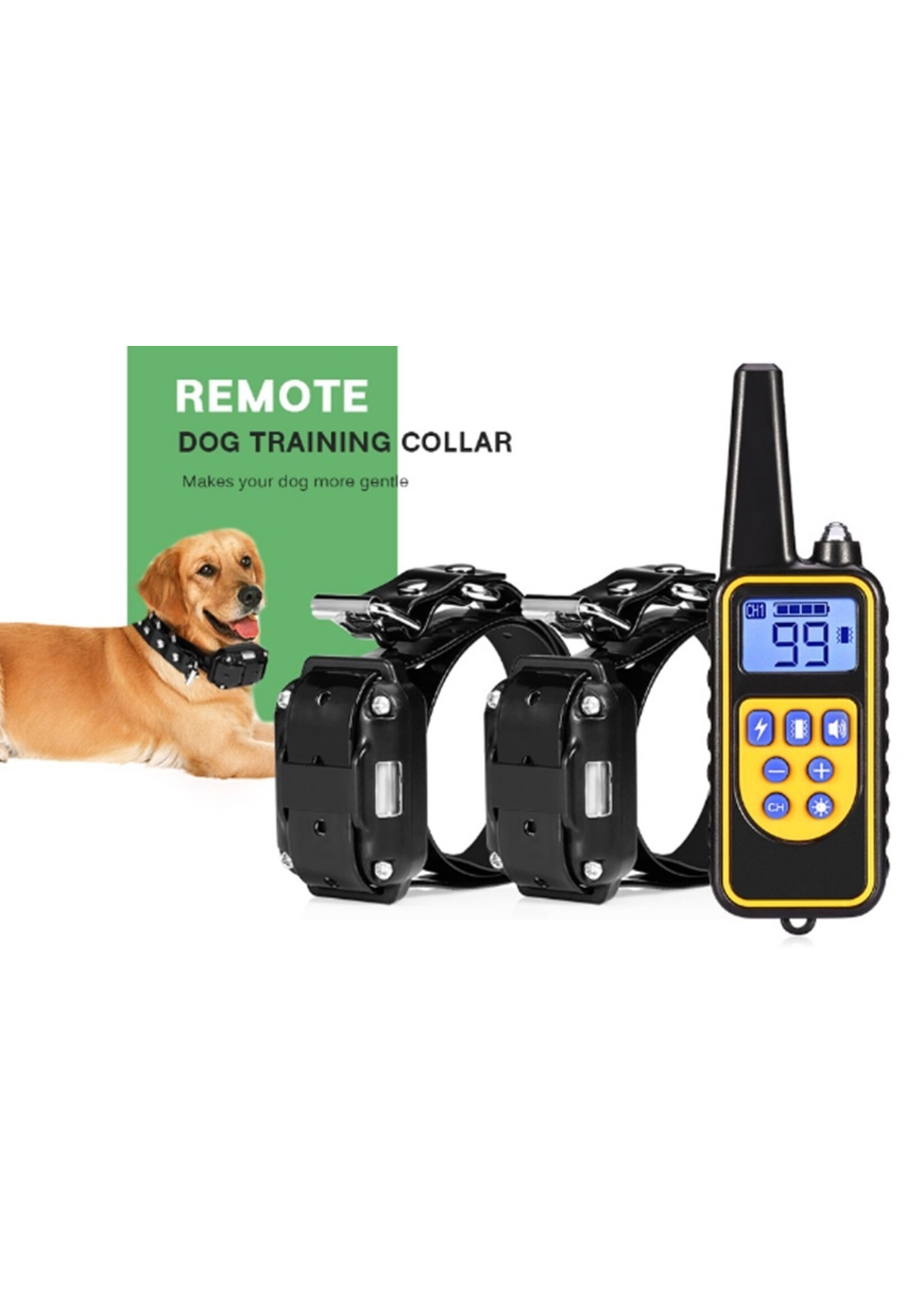 Trainingshalsband - trainingsband - teletac 300m oplaadbaar - Voor 2 honden