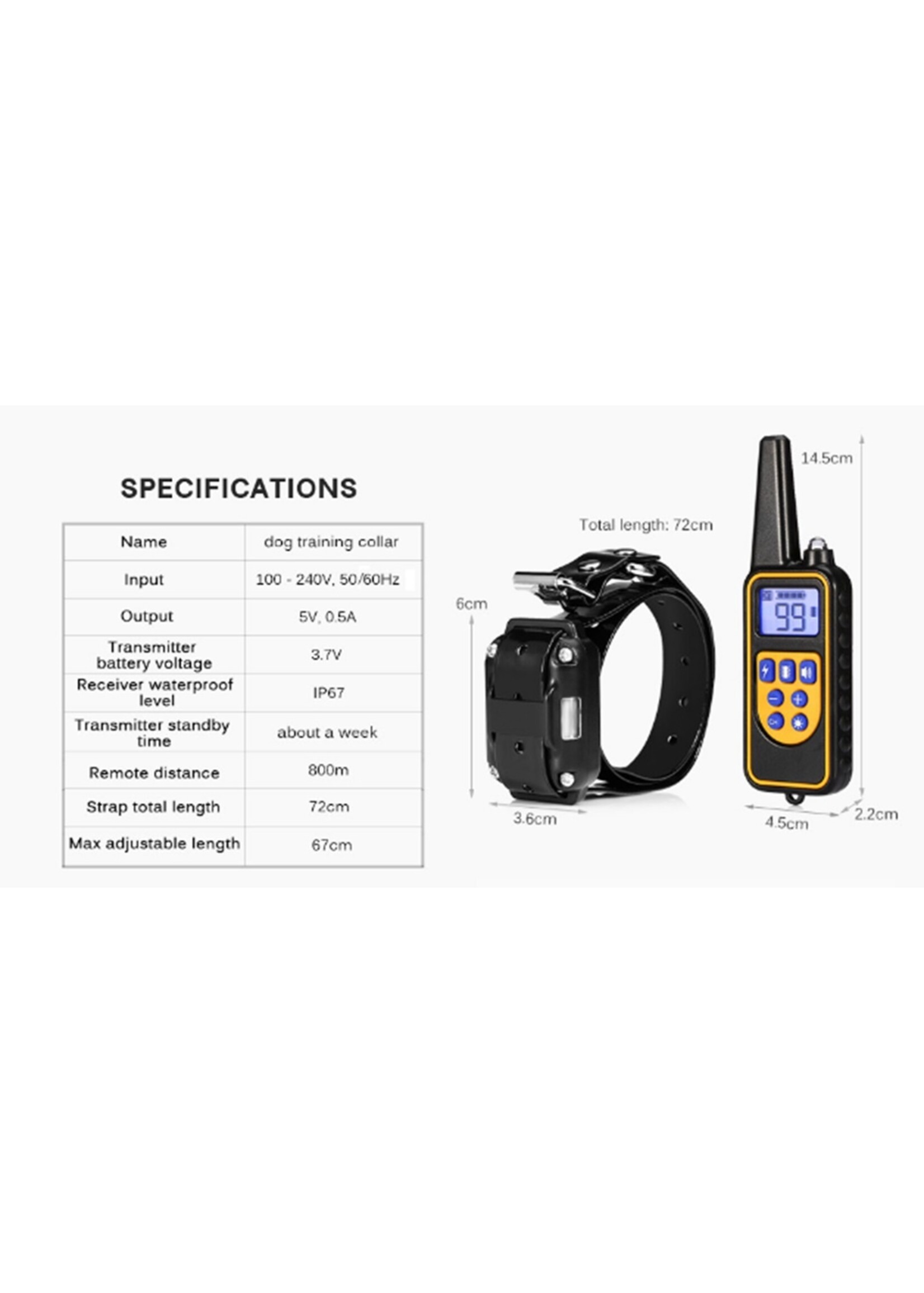 Trainingshalsband - trainingsband - teletac 300m oplaadbaar - Voor 2 honden