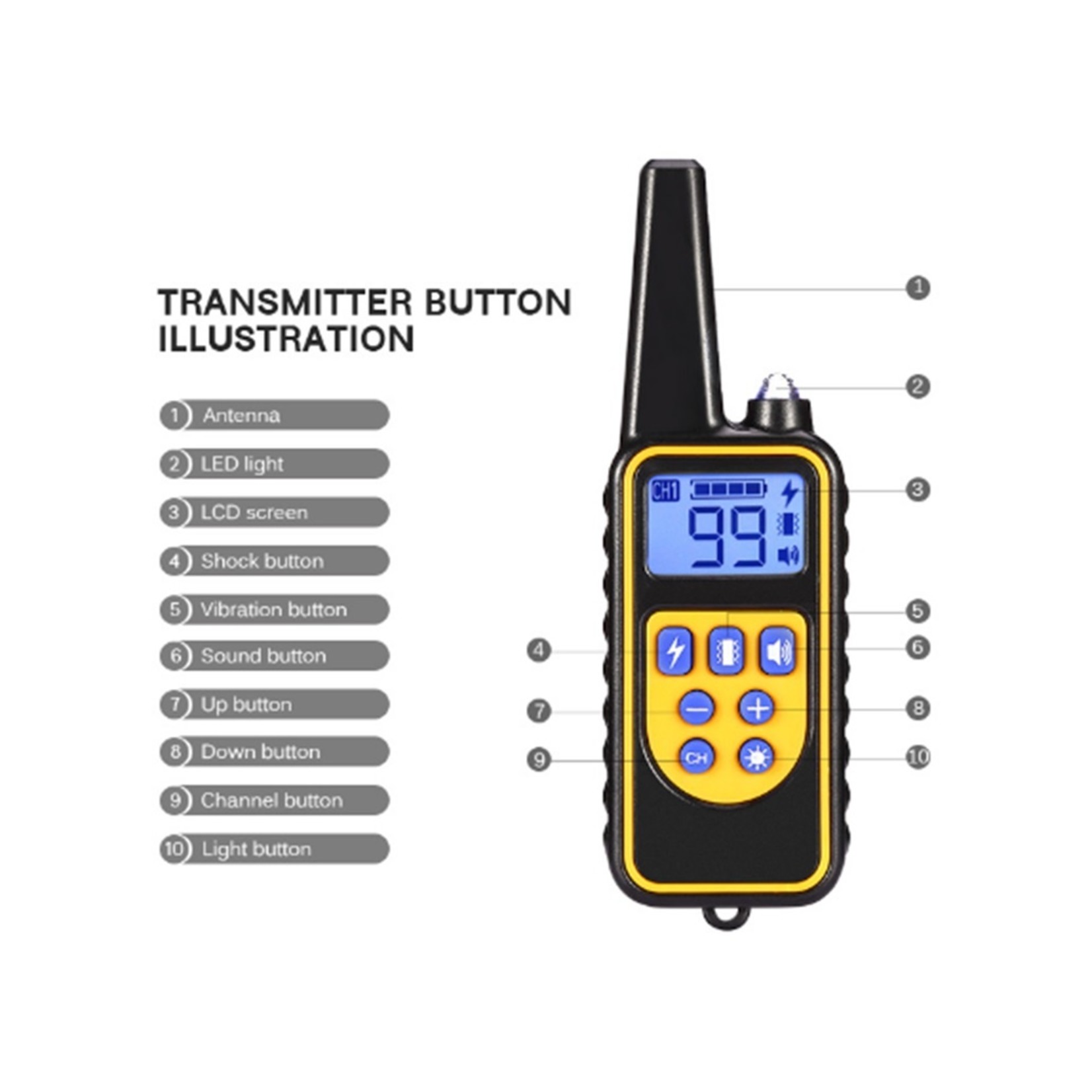 Trainingshalsband - trainingsband - teletac 300m oplaadbaar - Voor 2 honden