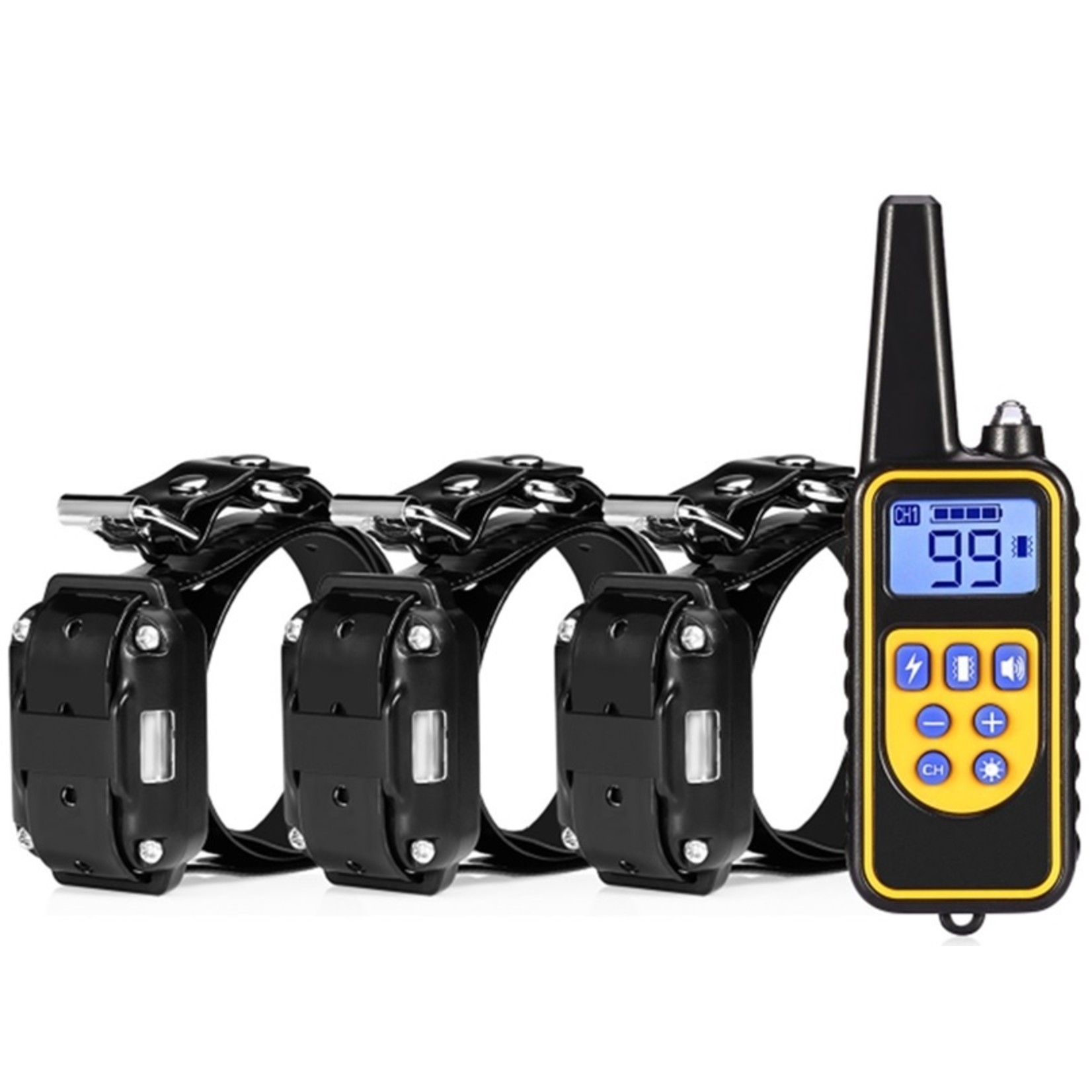 Trainingshalsband - trainingsband - teletac 300m oplaadbaar - Voor 3 honden