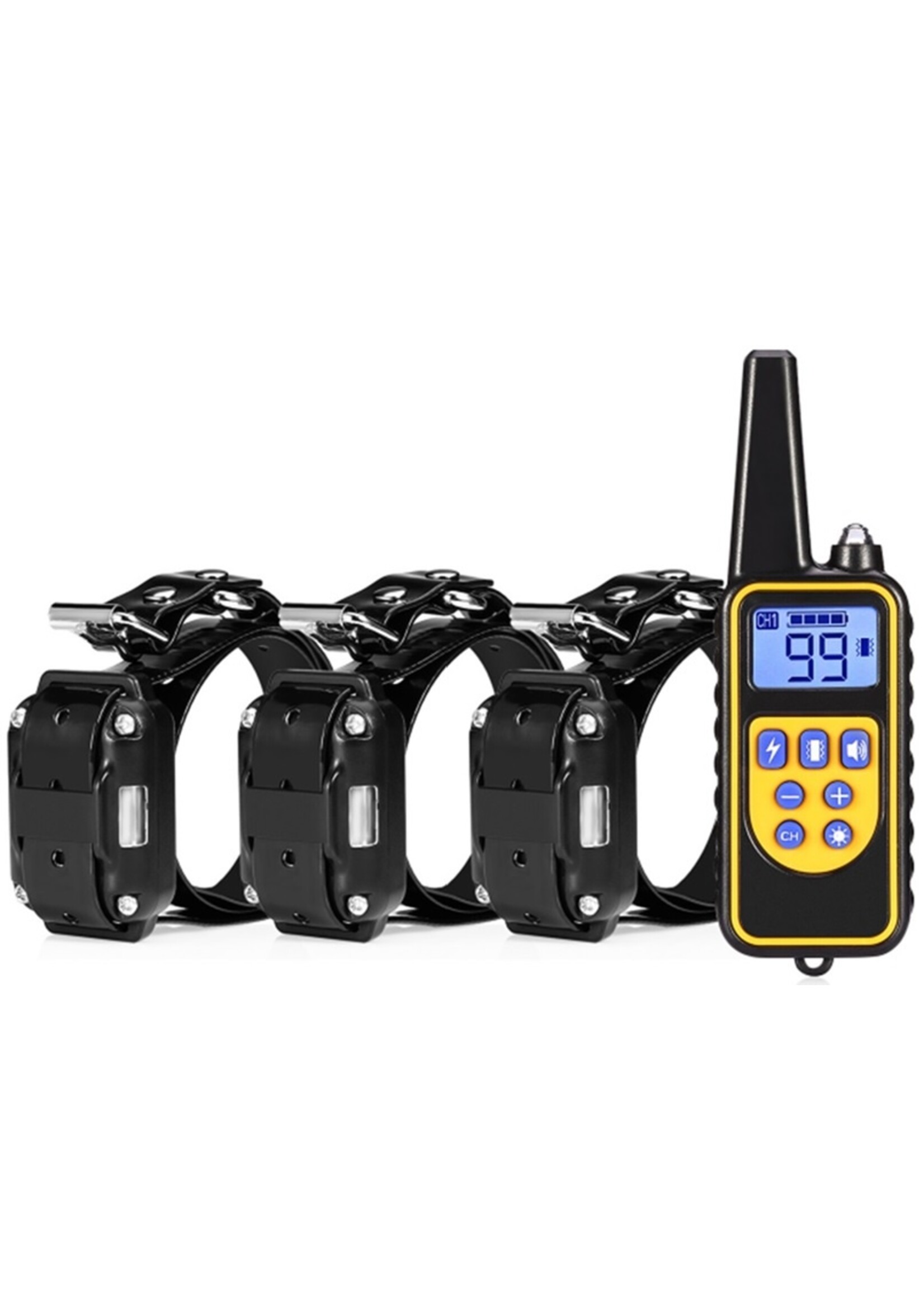 Trainingshalsband - trainingsband - teletac 300m oplaadbaar - Voor 3 honden