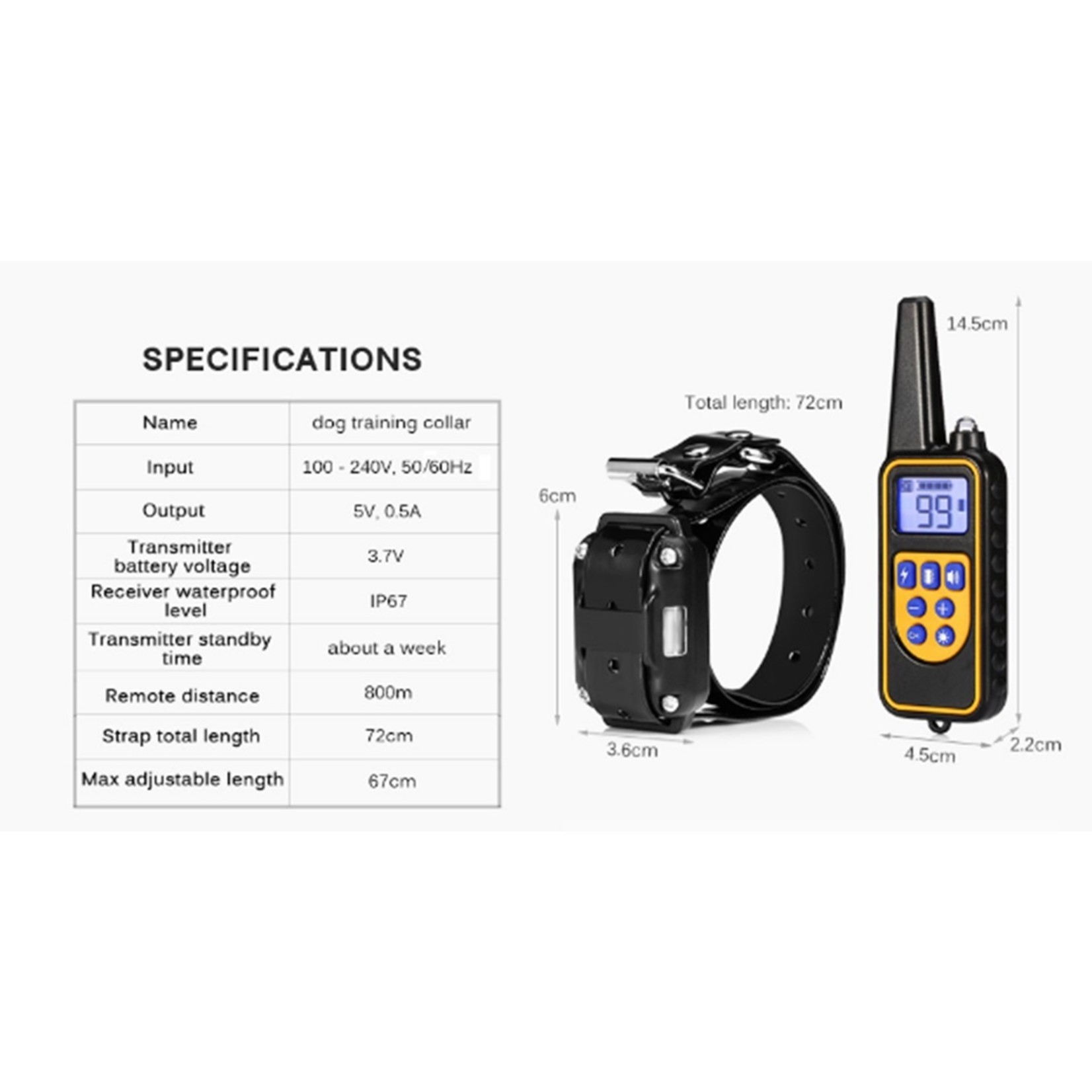 Trainingshalsband - trainingsband - teletac 300m oplaadbaar - Voor 3 honden