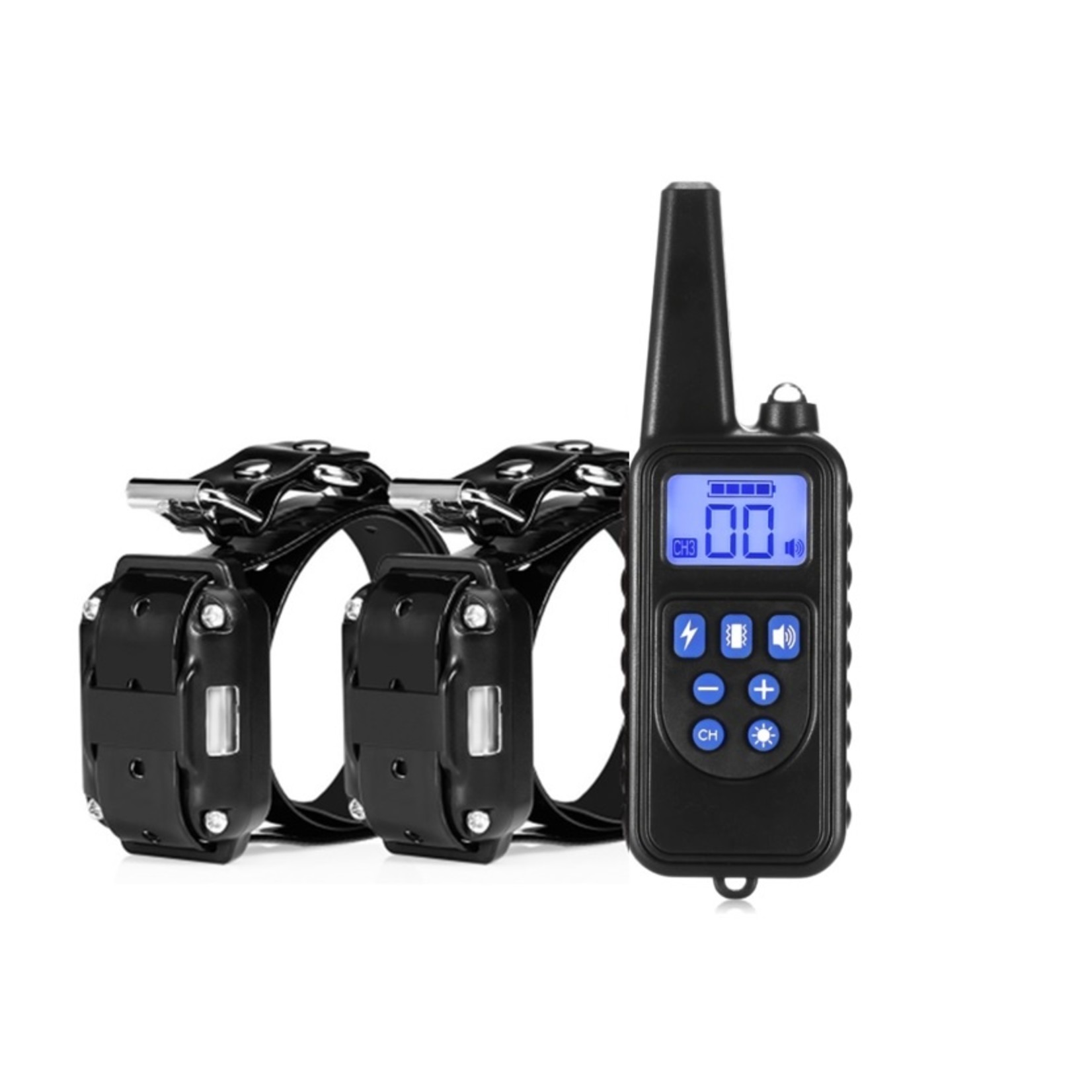 Trainingshalsband - trainingsband - teletac 300m oplaadbaar - Voor 2 honden