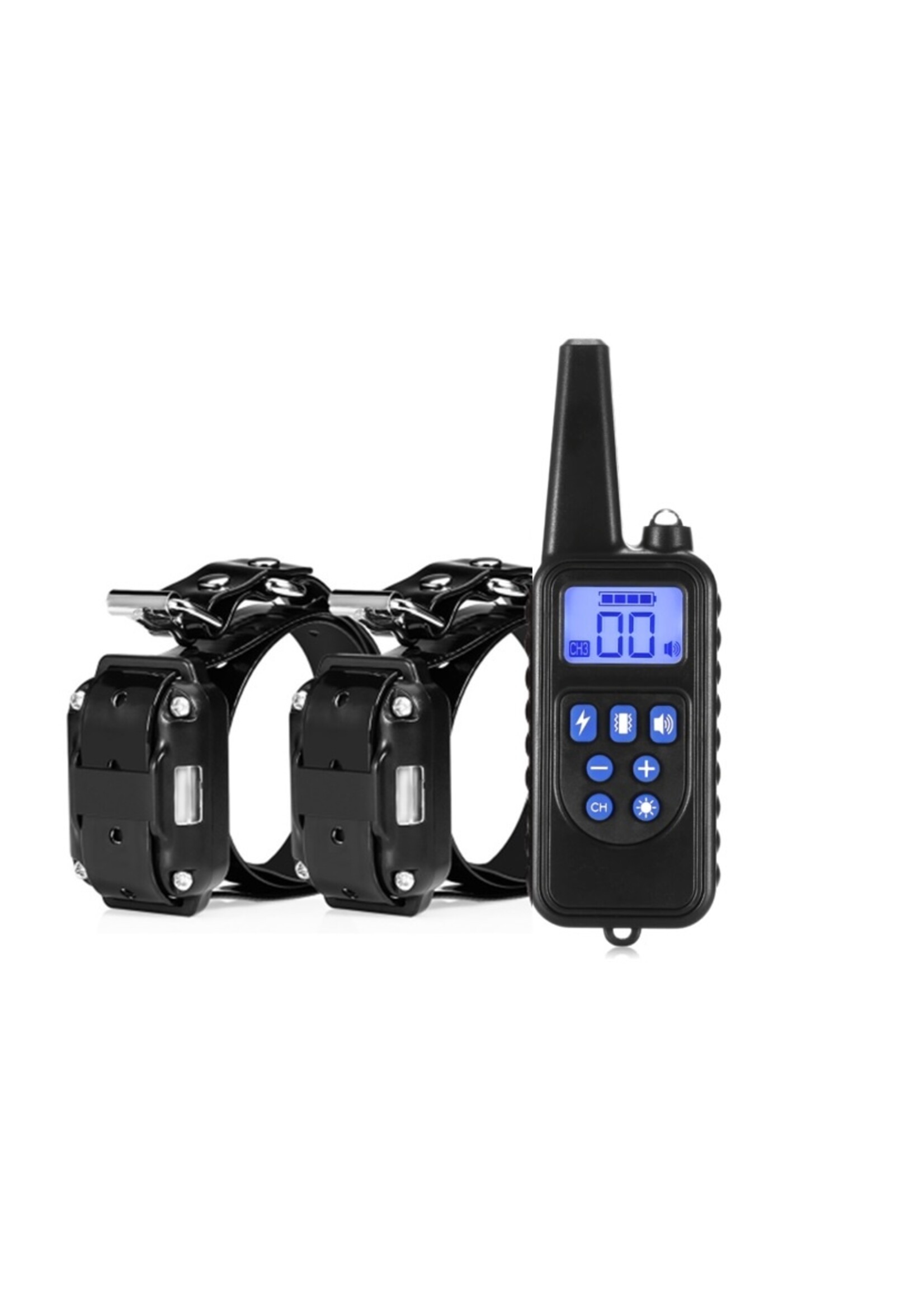 Trainingshalsband - trainingsband - teletac 300m oplaadbaar - Voor 2 honden