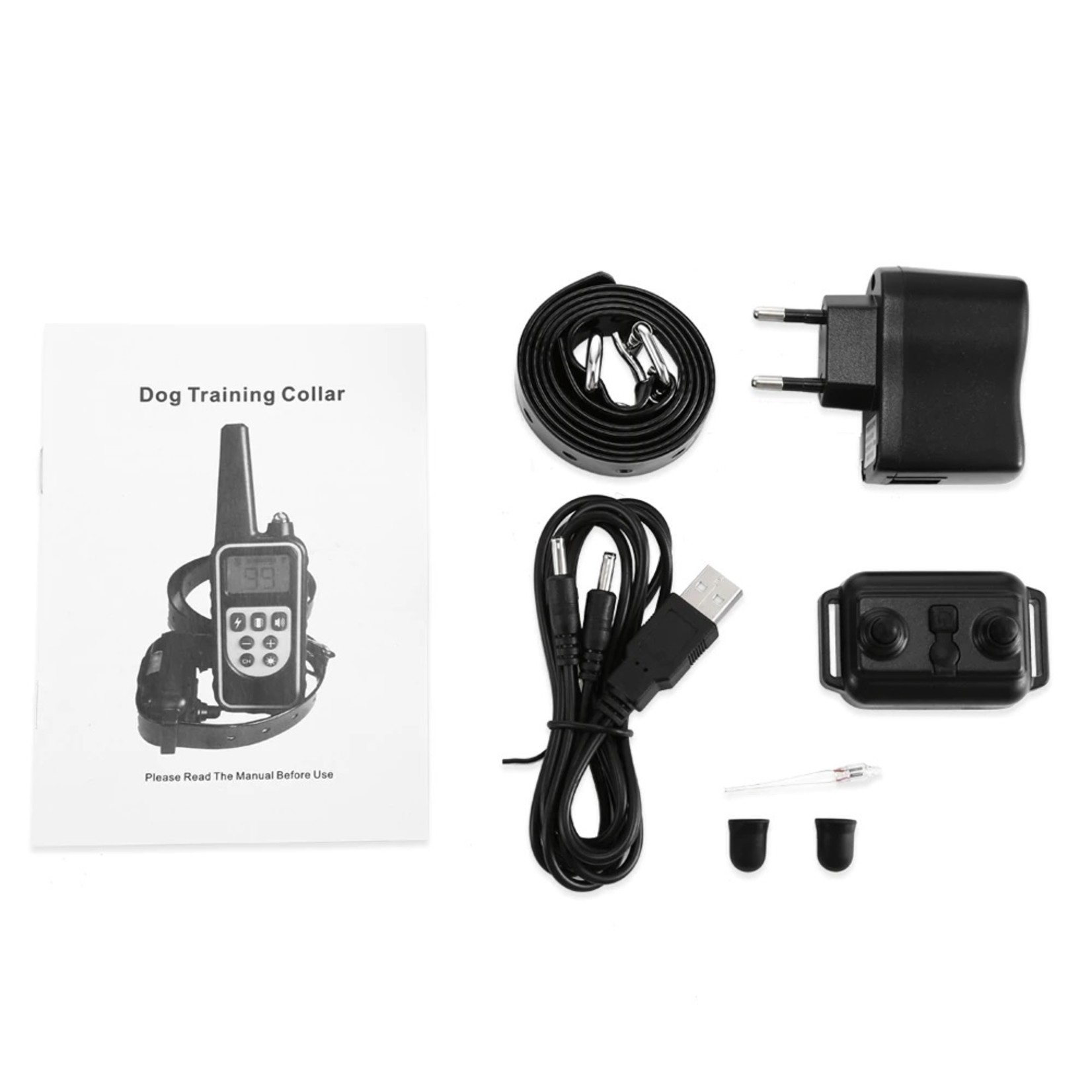 Trainingshalsband - trainingsband - teletac 300m oplaadbaar - Voor 2 honden