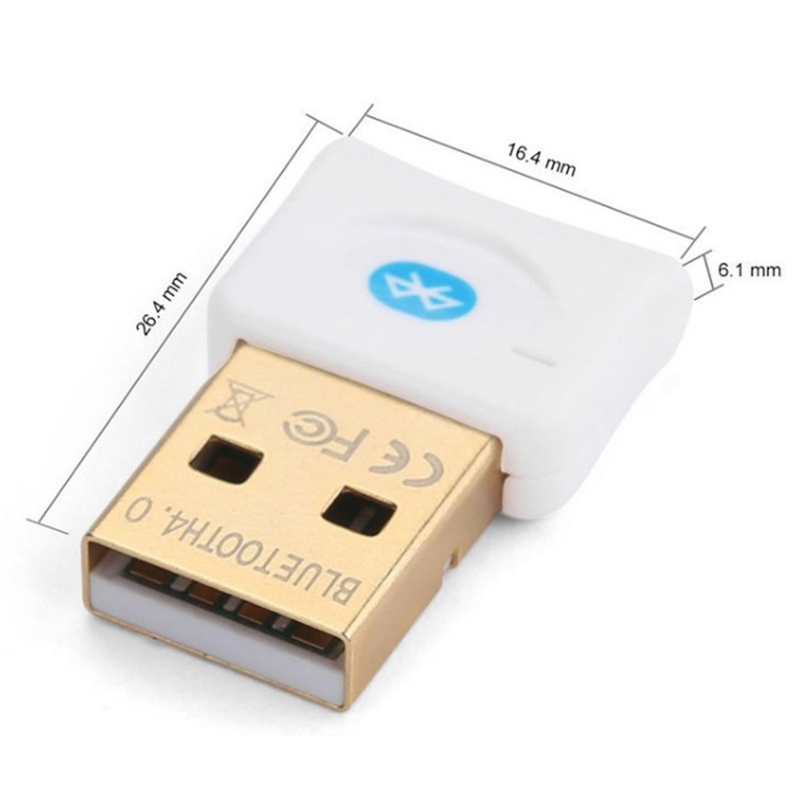 Bluetooth 4.0 USB Micro Dongle / Adapter - Wit