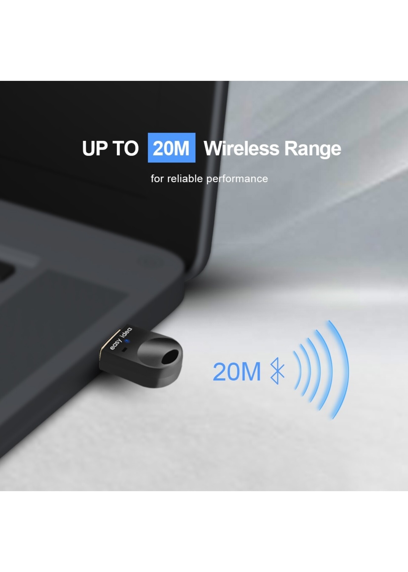 Bluetooth 4.0 USB Micro Dongle / Adapter - Zwart