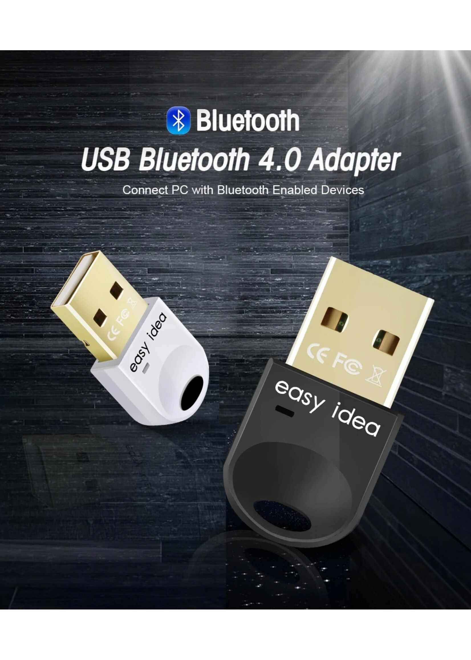 Bluetooth 4.0 USB Micro Dongle / Adapter - Wit