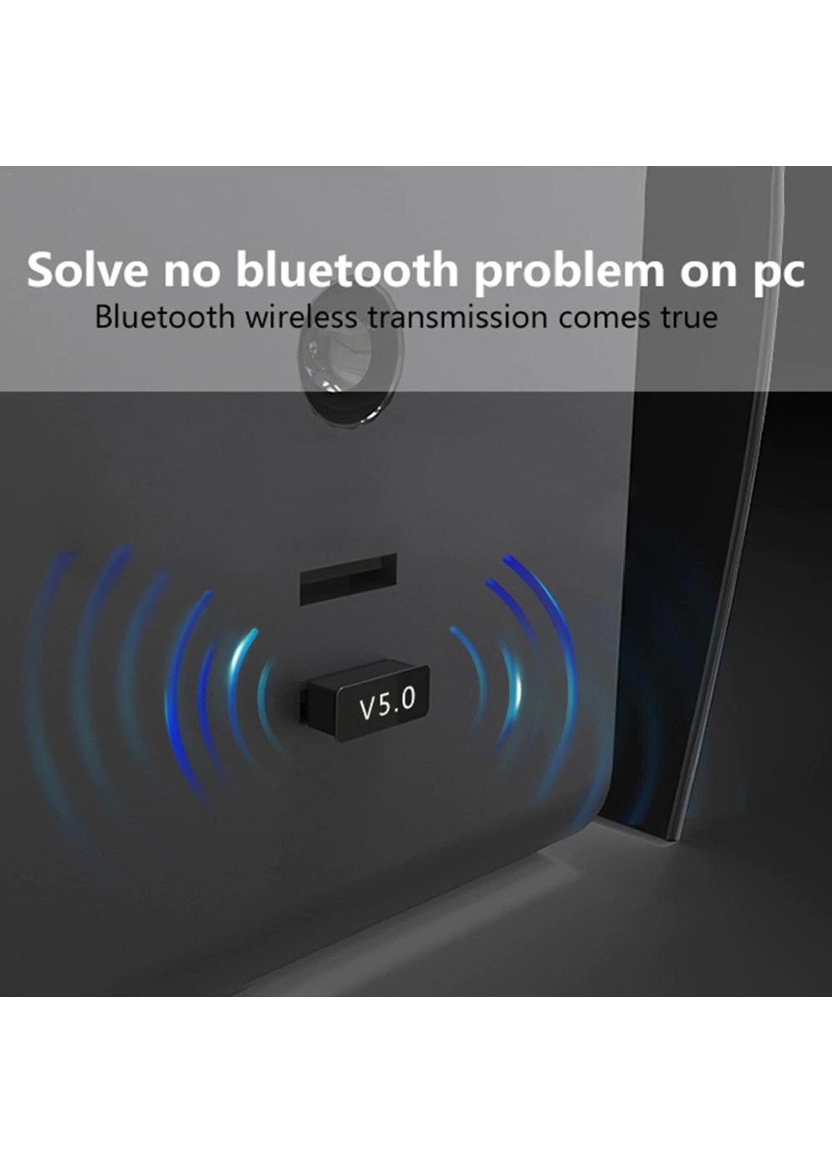 1 STUKS Bluetooth CSR 5.0 Dongle - Mini Bluetooth 5.0 USB Adapter – Dongle - Bluetooth adapter - draadloze dongle - verbind meerdere bluetooth apparaten