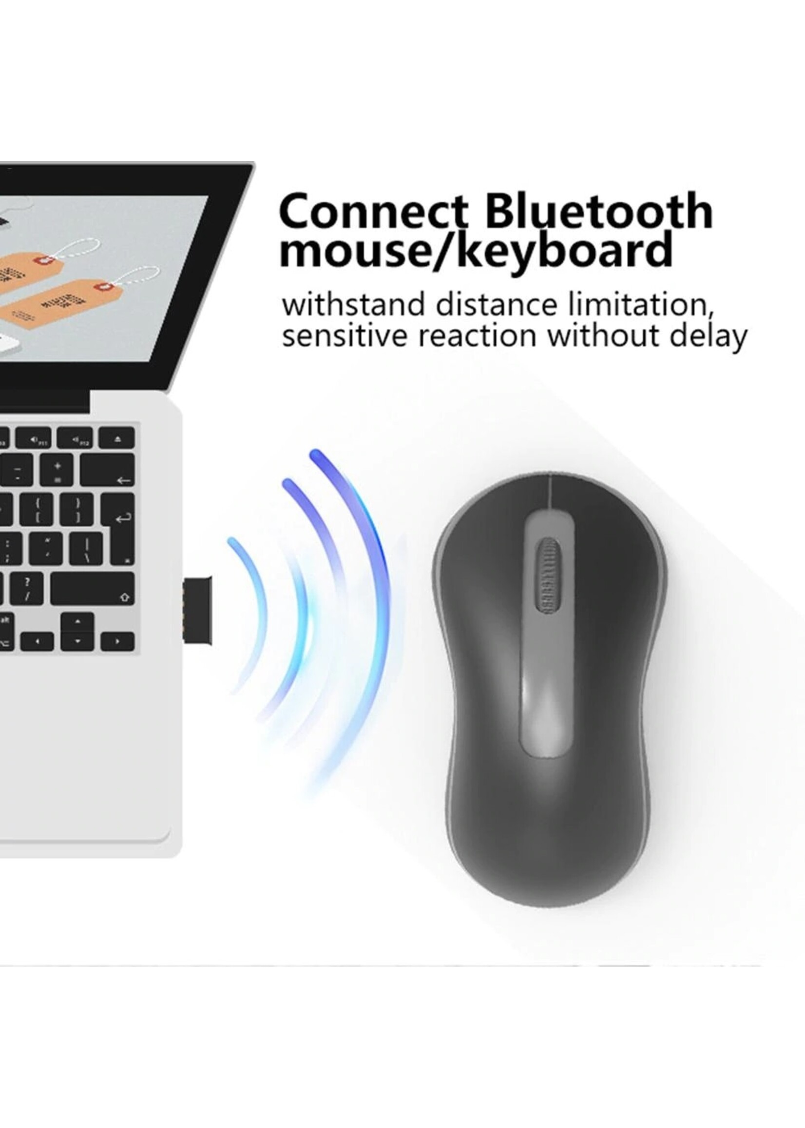 1 STUKS Bluetooth CSR 5.0 Dongle - Mini Bluetooth 5.0 USB Adapter – Dongle - Bluetooth adapter - draadloze dongle - verbind meerdere bluetooth apparaten