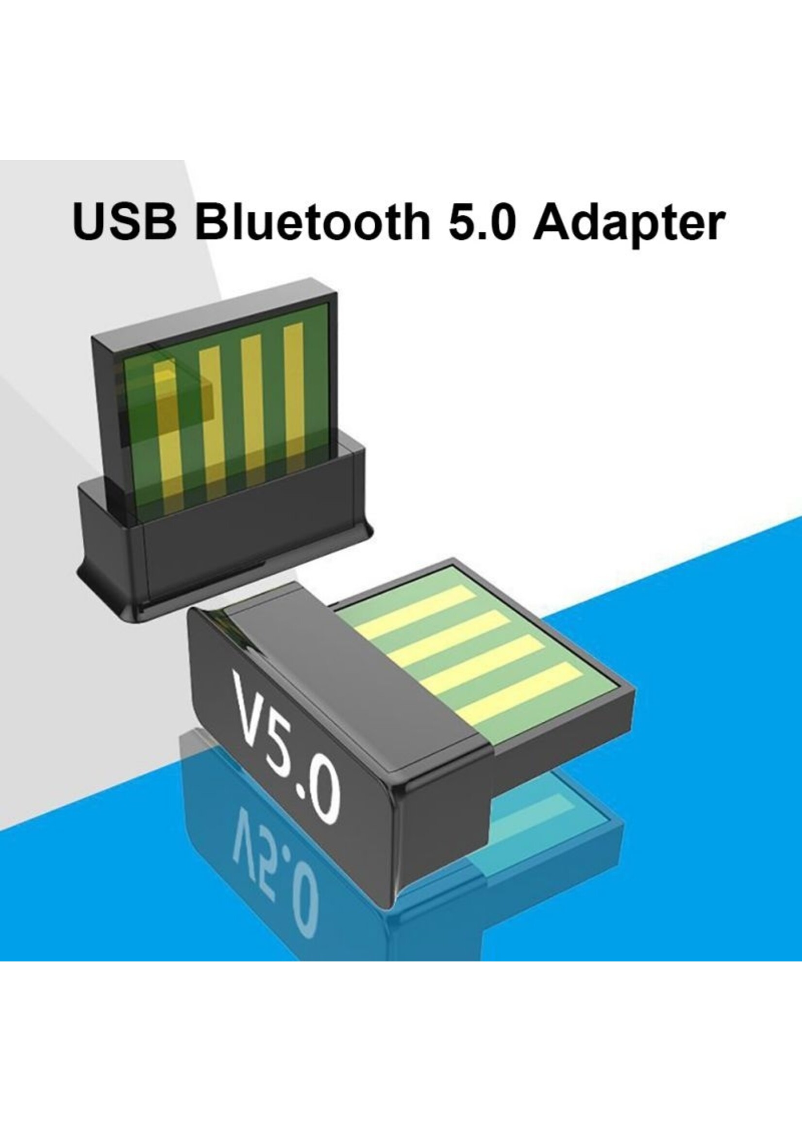 1 STUKS Bluetooth CSR 5.0 Dongle - Mini Bluetooth 5.0 USB Adapter – Dongle - Bluetooth adapter - draadloze dongle - verbind meerdere bluetooth apparaten