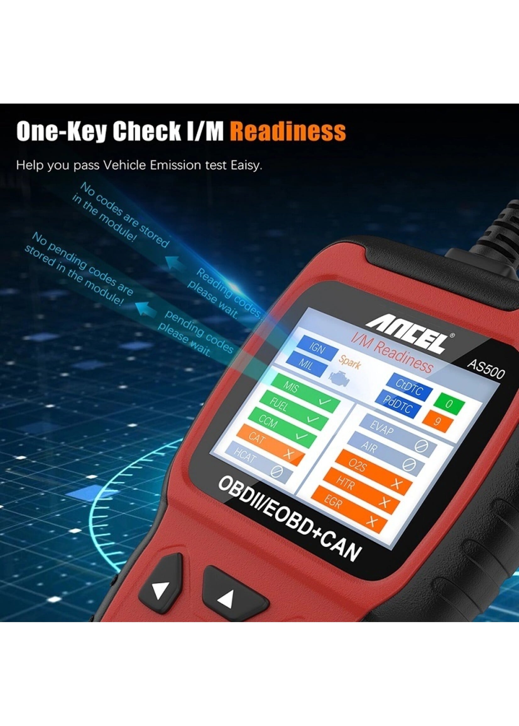 Ancel ANCEL AS500 Diagnosecomputer - OBD II - OBD2 - EOBD - CAN Handscanner – Diagnoseapparatuur