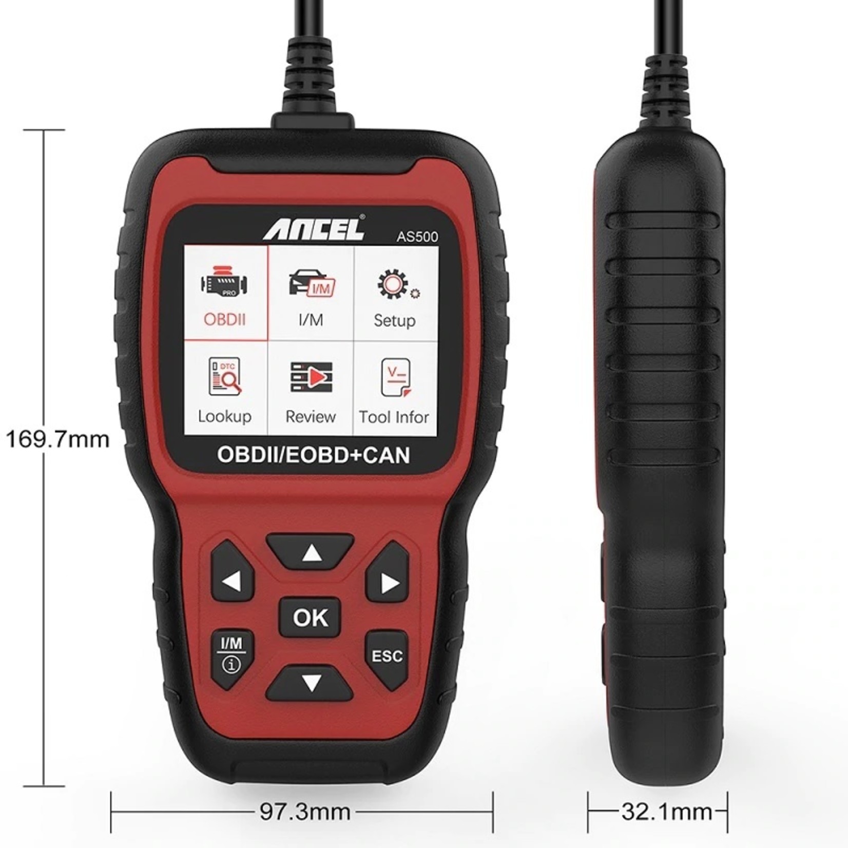 Ancel ANCEL AS500 Diagnosecomputer - OBD II - OBD2 - EOBD - CAN Handscanner – Diagnoseapparatuur