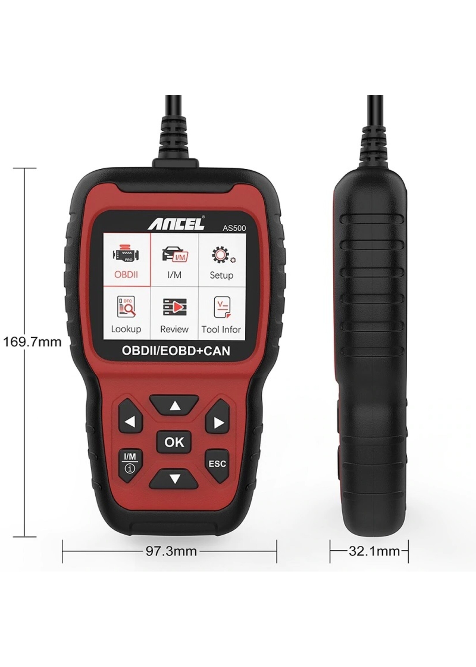 Ancel ANCEL AS500 Diagnosecomputer - OBD II - OBD2 - EOBD - CAN Handscanner – Diagnoseapparatuur