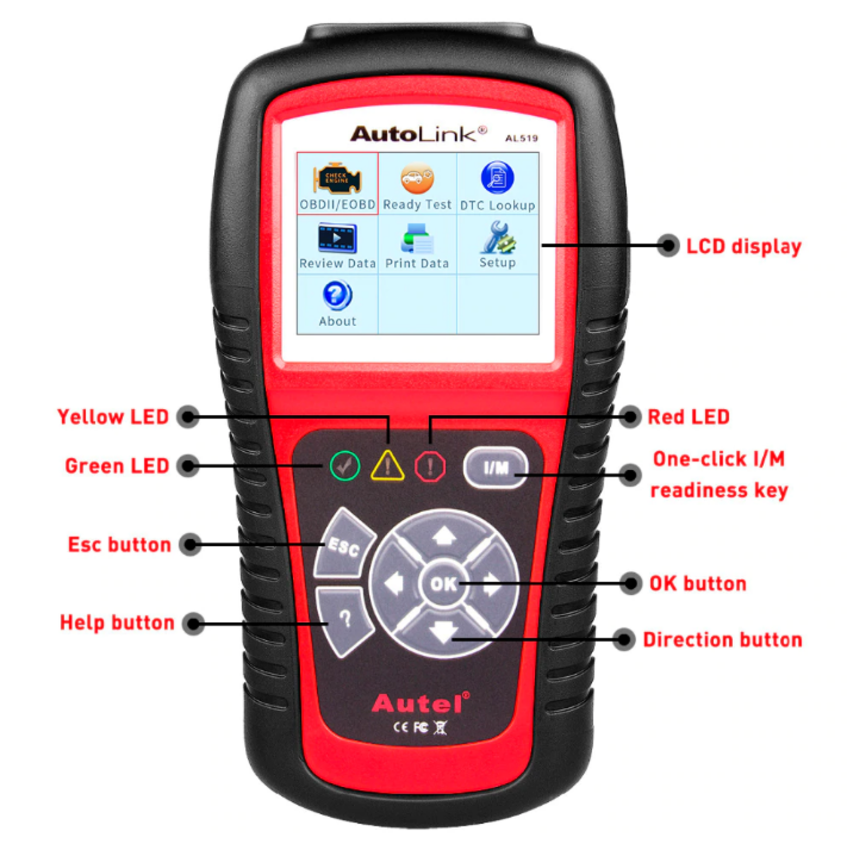 Autel OBD-scanner - OBD2 – OBDII – Diagnose scanner - Diagnosecomputer - Autel AL519