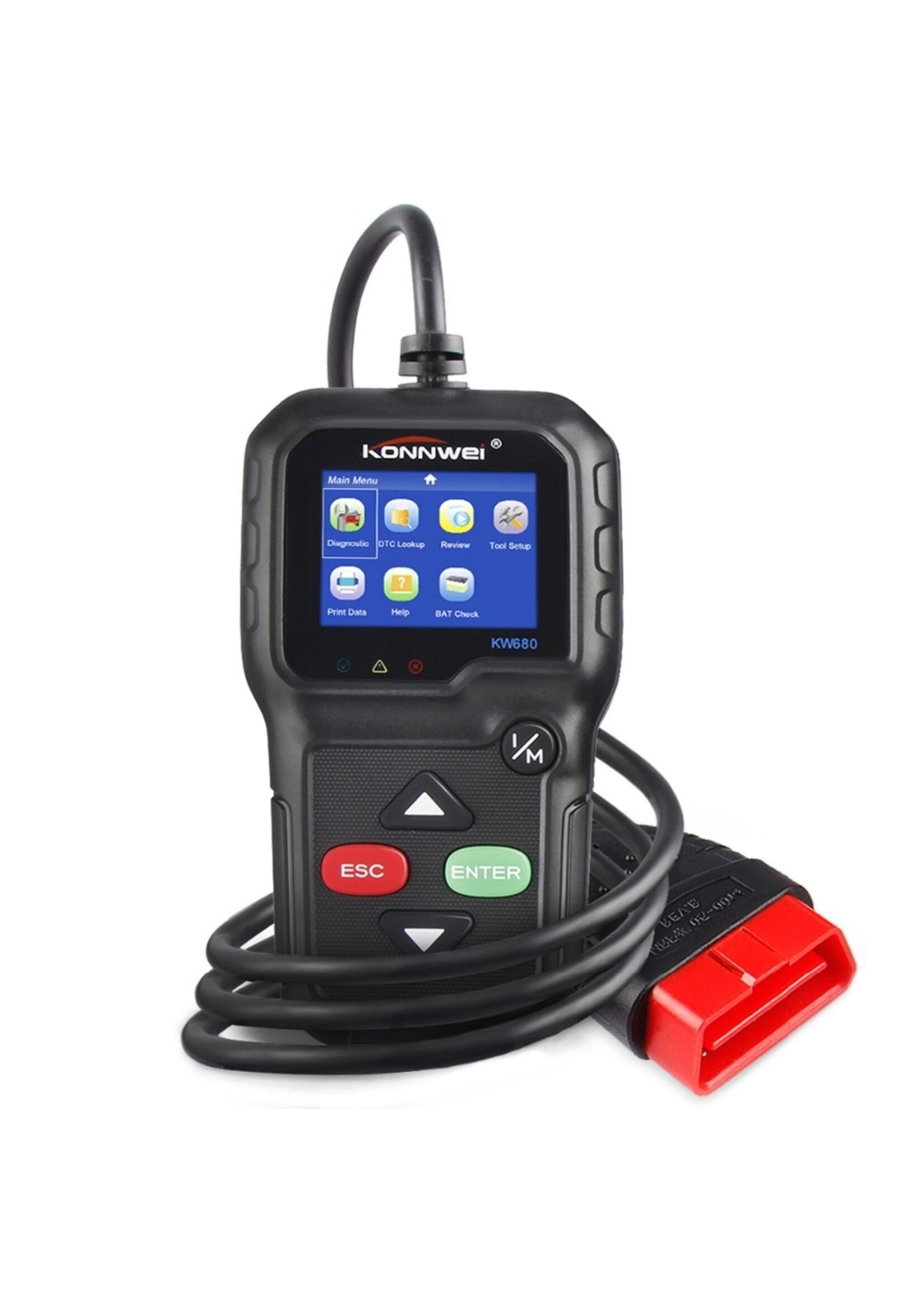 KONNWEI KW680 Diagnosecomputer - OBD2 - EOBD - CAN Handscanner – Diagnoseapparatuur - Motorstoring Codelezer - OBD-scanner