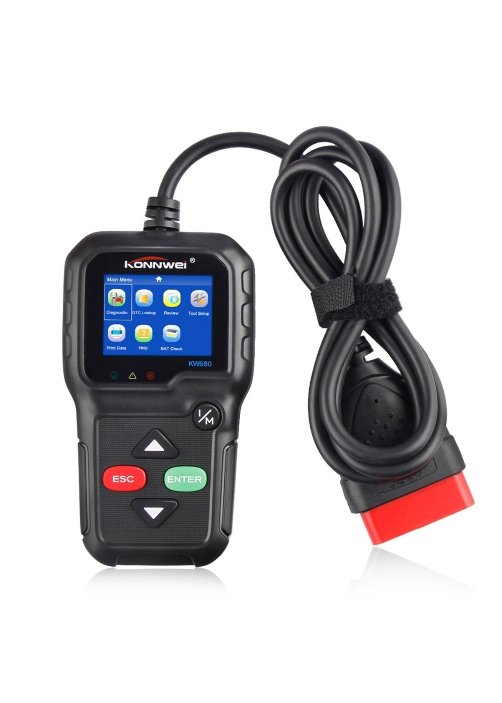 KONNWEI KW680 Diagnosecomputer - OBD2 - EOBD - CAN Handscanner – Diagnoseapparatuur - Motorstoring Codelezer - OBD-scanner