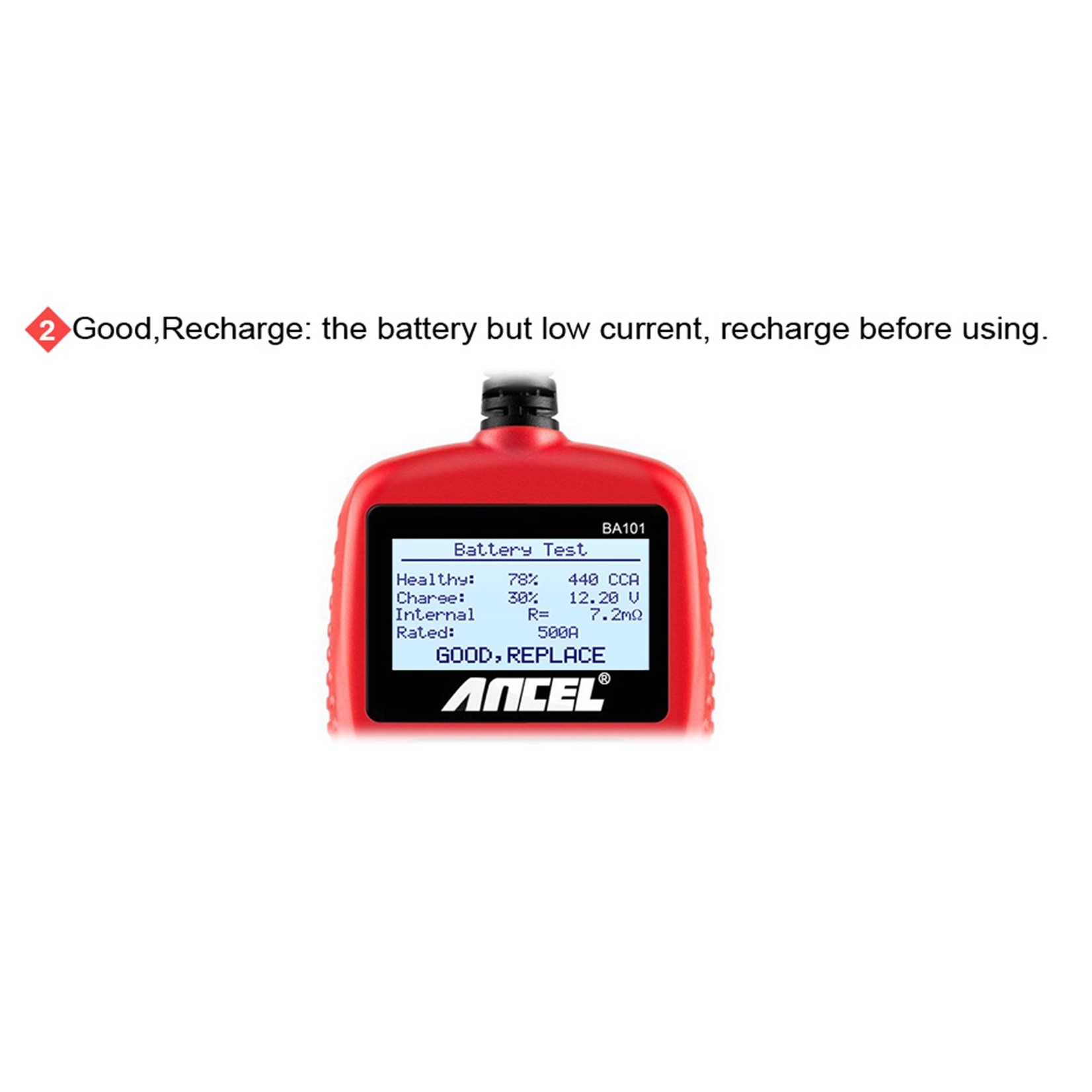 Ancel Ancel BA101 - Auto Batterij Tester - 12 V Digitale Analyzer 2000CCA 220AH - SLECHTE Cel Test - Auto Gereedschap