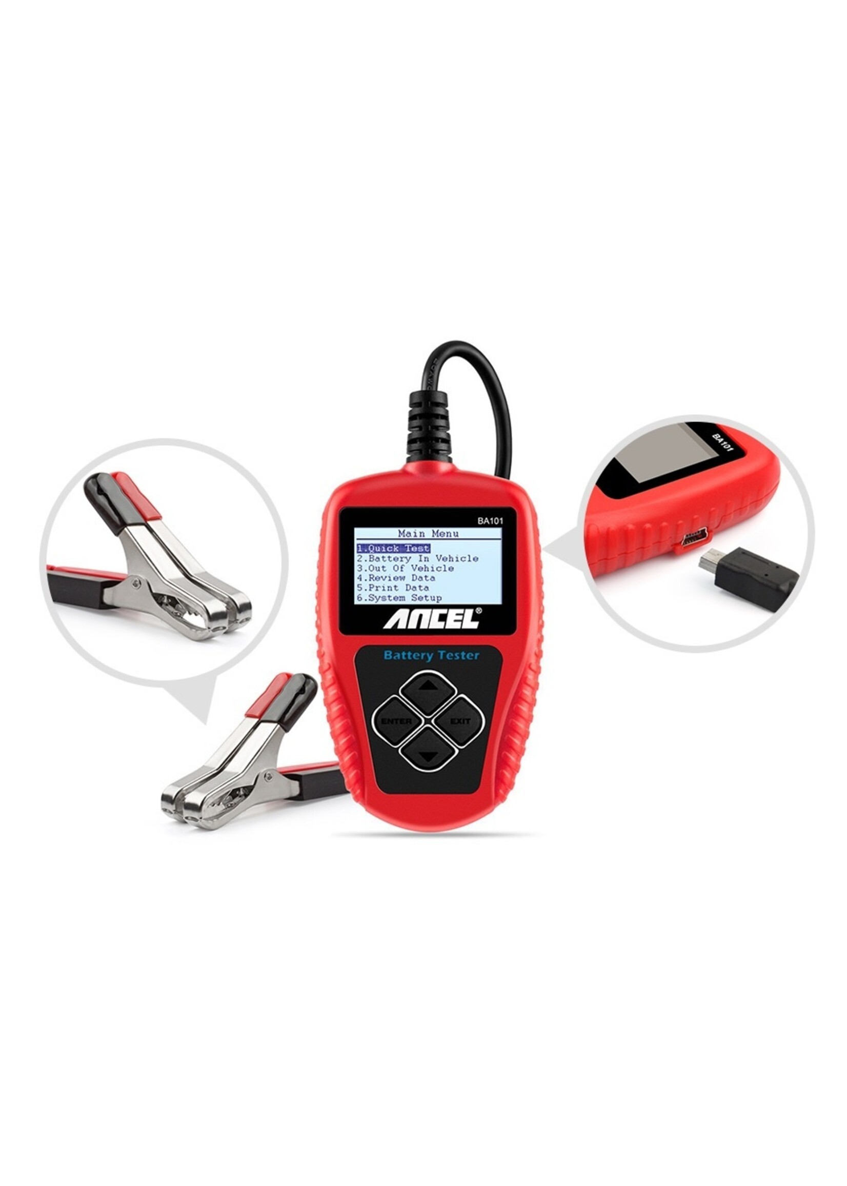 Ancel Ancel BA101 – 12V Auto Batterijtester en Digitale Analyzer (2000 CCA / 220 Ah)