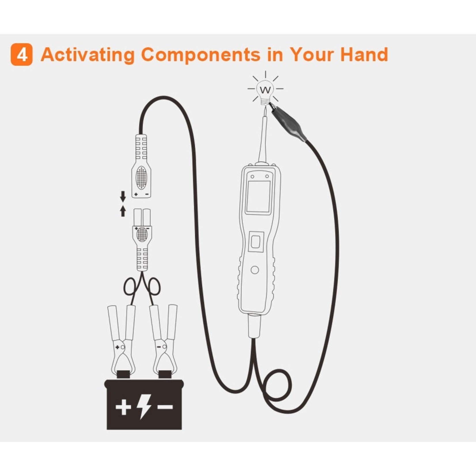 Kzyee Kzyee KM10 Power Circuit Probe Kit, Automotive Circuit Tester with Auto Electrical System Testing Functions (Digital Voltage Tester/Multimeter/Short Finder/Battery Test/Power or Ground Supply)