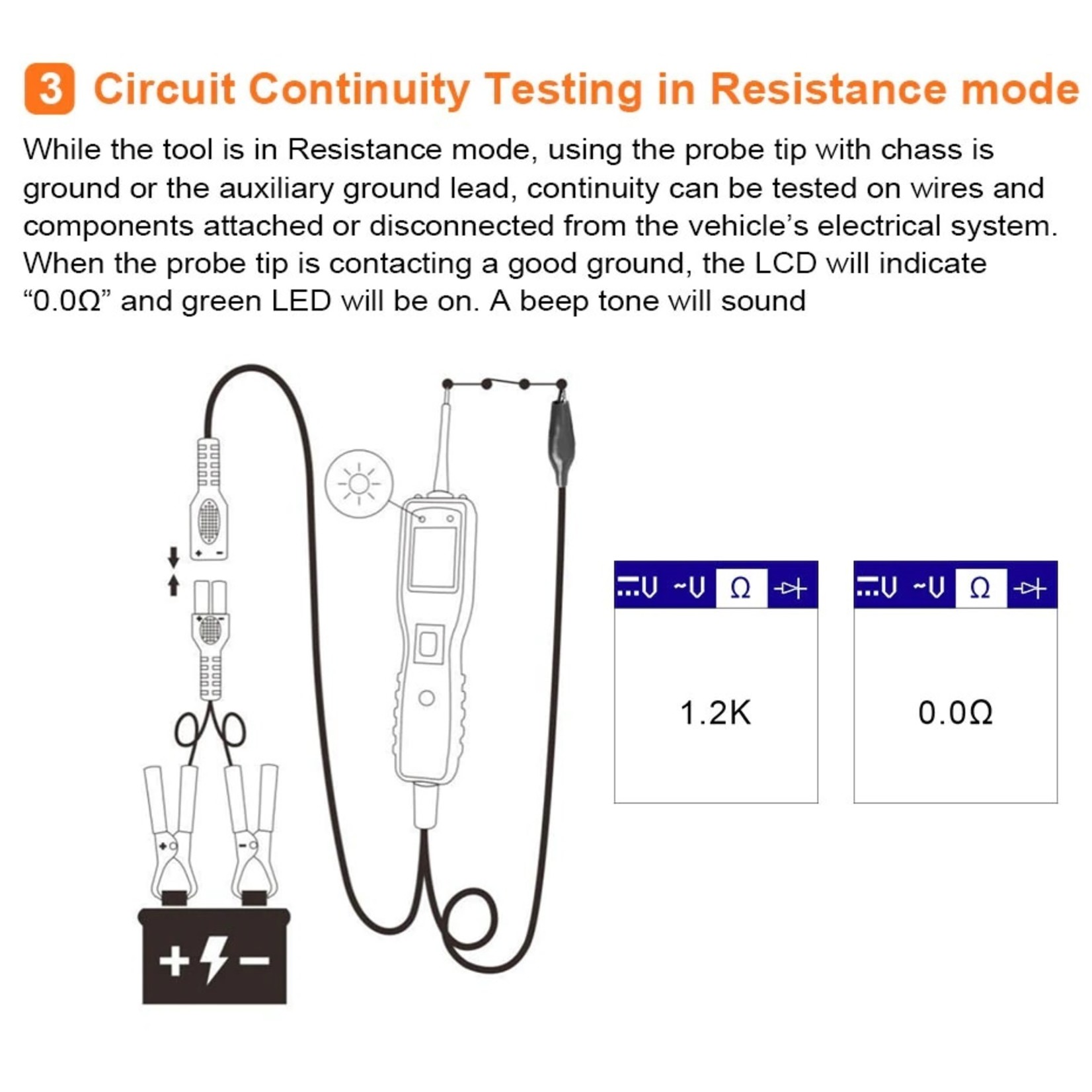 Kzyee Kzyee KM10 Power Circuit Probe Kit, Automotive Circuit Tester with Auto Electrical System Testing Functions (Digital Voltage Tester/Multimeter/Short Finder/Battery Test/Power or Ground Supply)