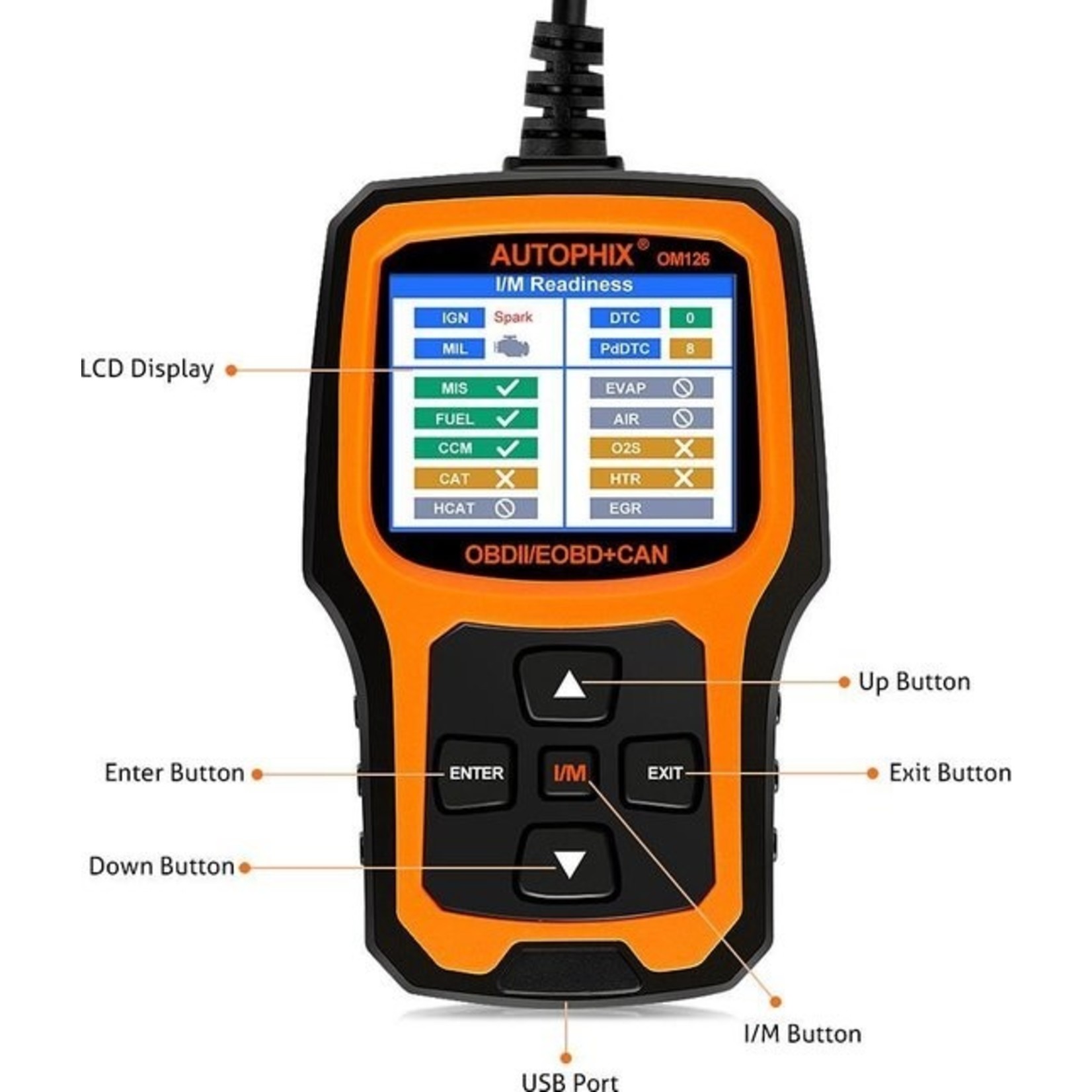 Autophix Autophix OBD2 / EOBD Diagnosecomputer | Uitleesapparaat OM126 - Volledig origineel