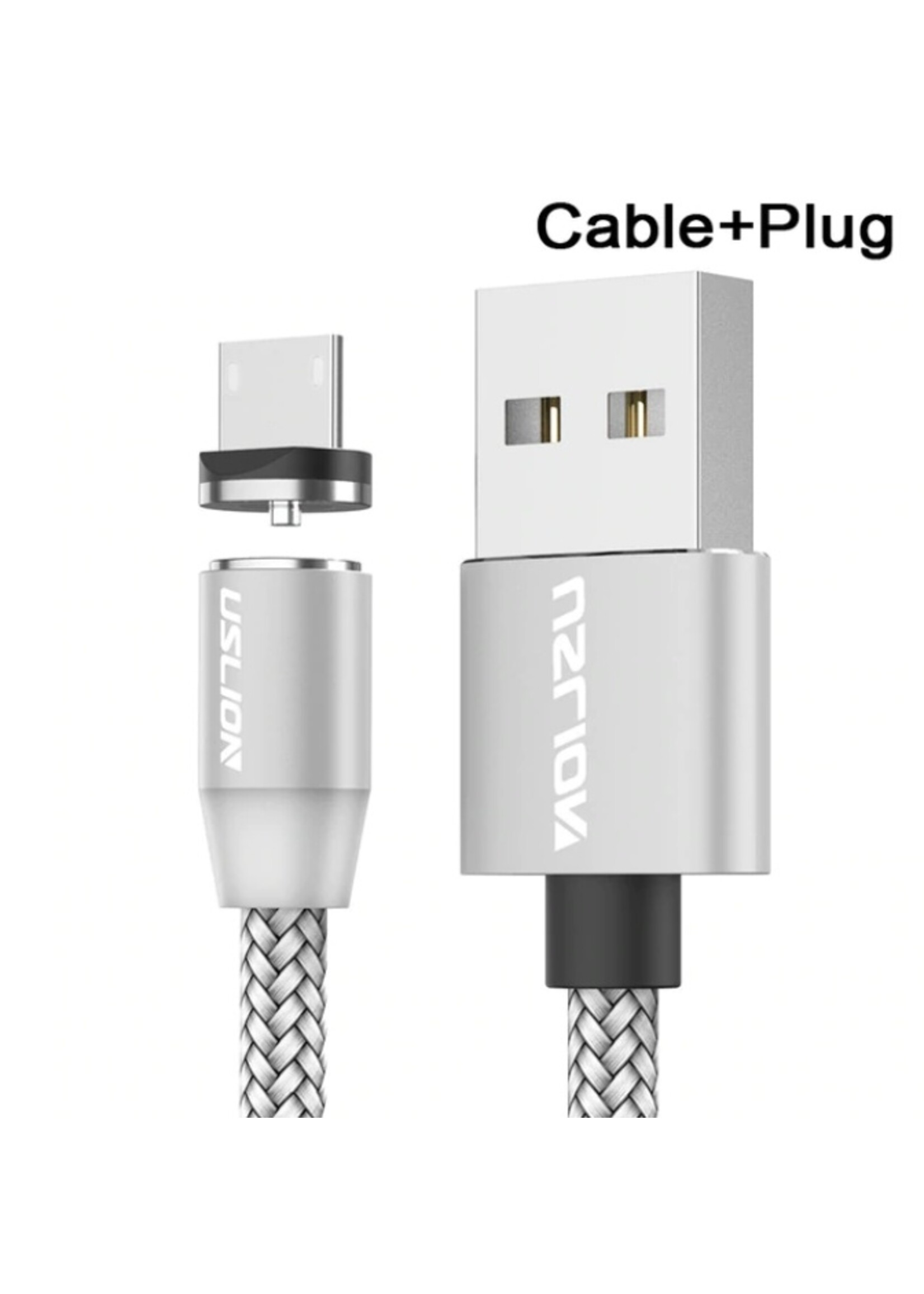 Magnetische Oplaadkabel - Magneet met USB Type-C adapter - 360 graden – Laadkabel draaibaar