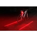 Laser fietslamp - LED verlichting fiets - Achterlicht fiets - Afneembare fietslamp - Fietsverlichting (Rood)