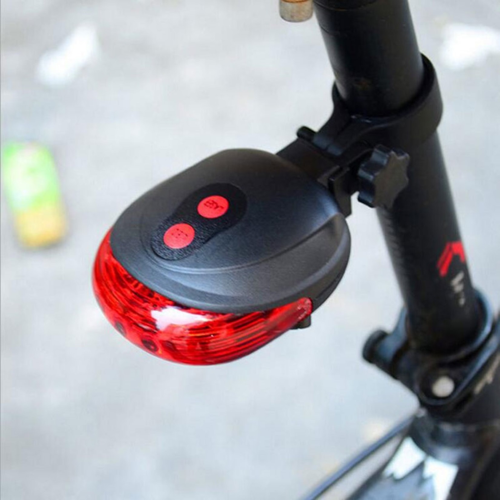 Laser fietslamp - LED verlichting fiets - Achterlicht fiets - Afneembare fietslamp - Fietsverlichting (Rood)