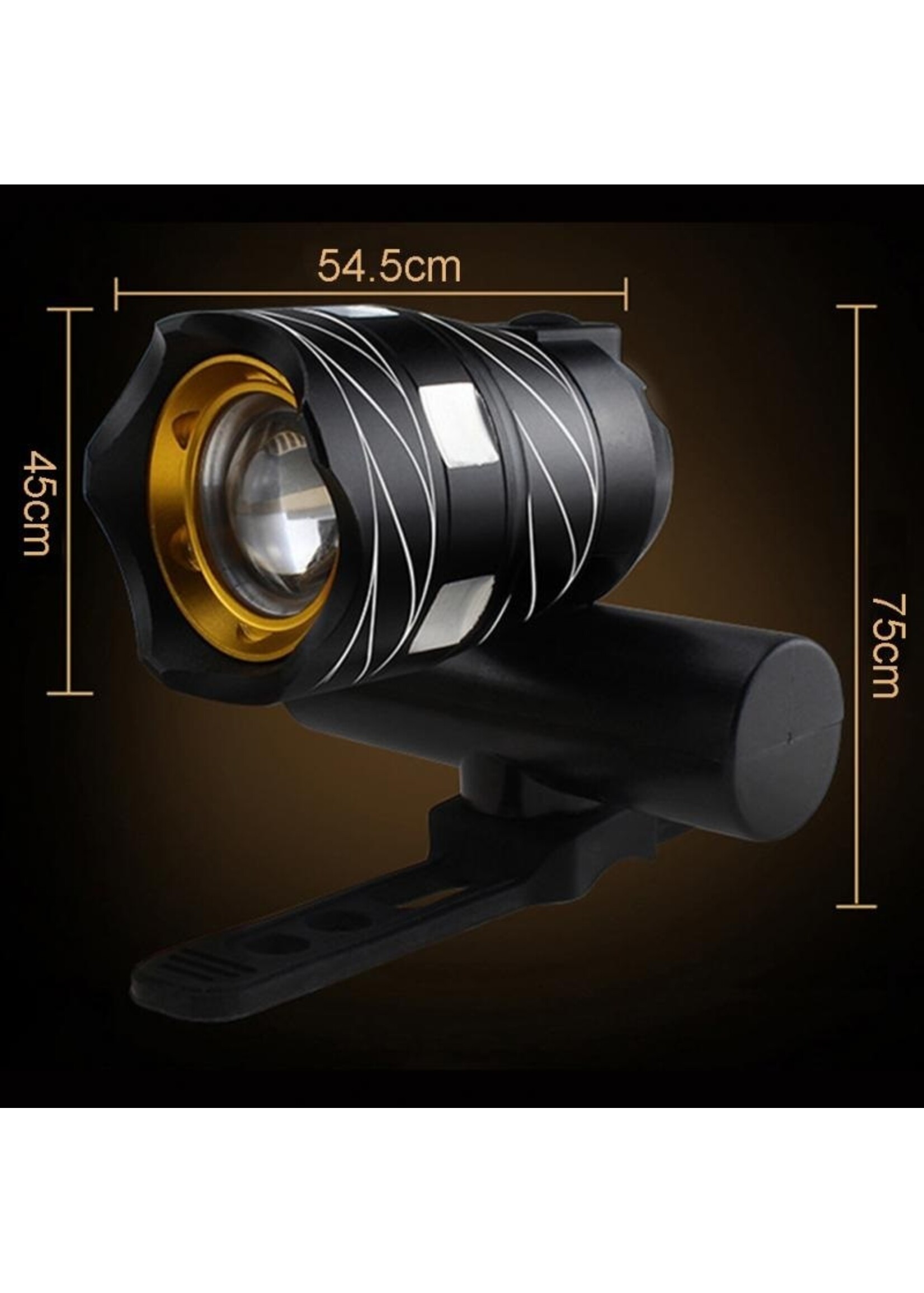 Ultieme Led Fietslamp - Oplaadbaar via USB - Super fel - 3 standen & zoom