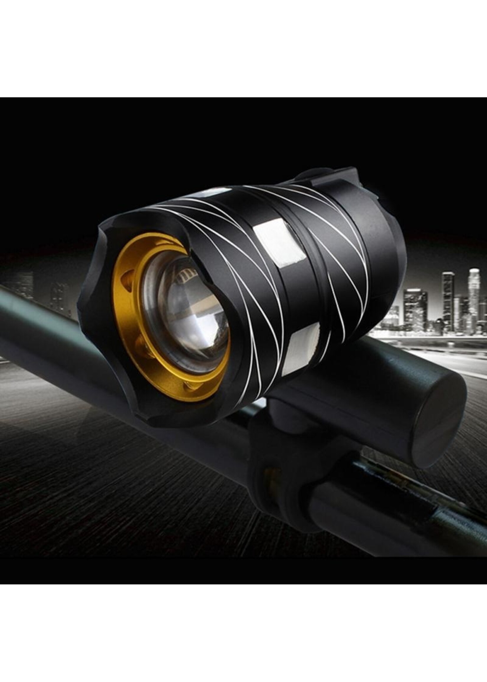 Ultieme Led Fietslamp - Oplaadbaar via USB - Super fel - 3 standen & zoom